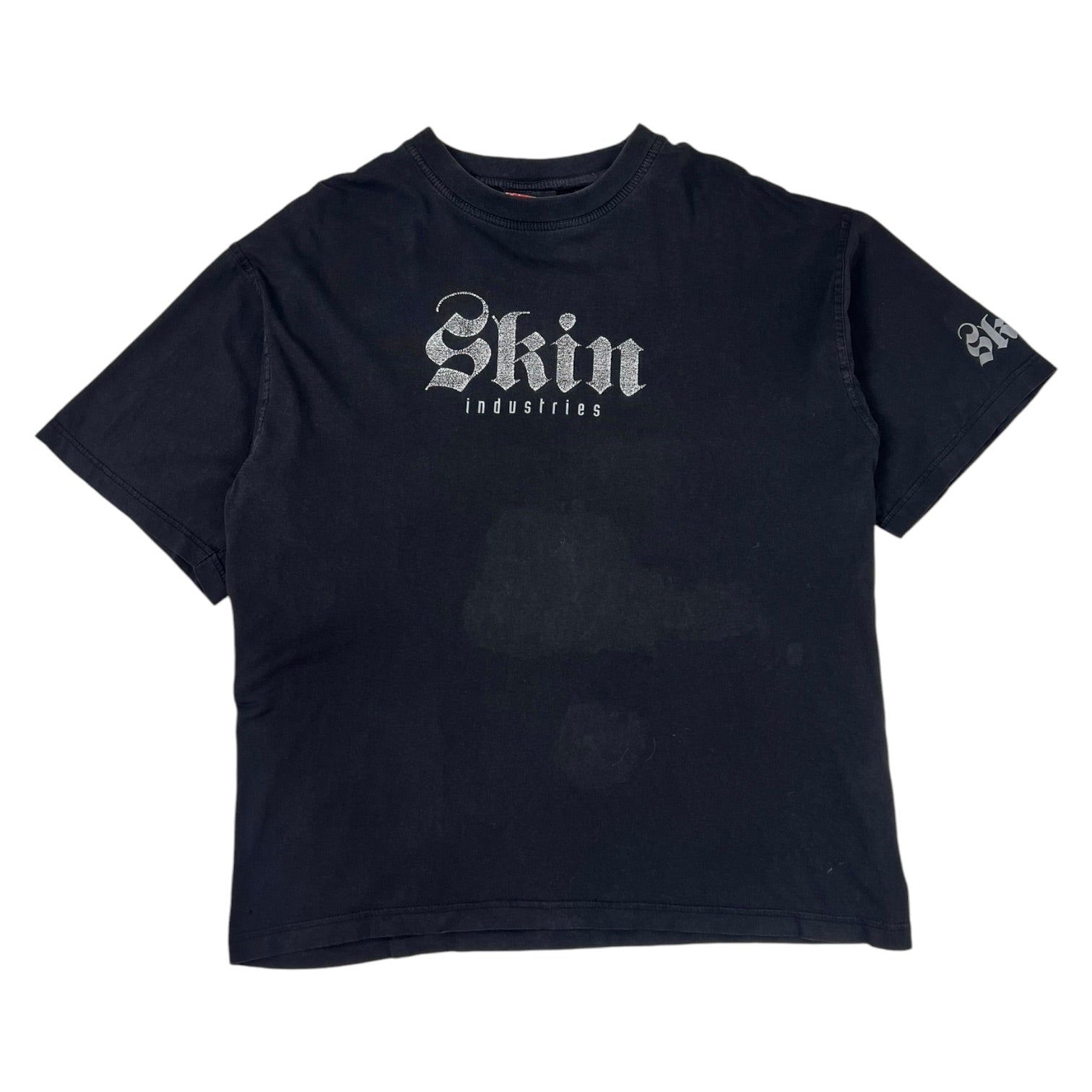 Y2K Vintage Skin Industries Stylized Silver Logo T-Shirt