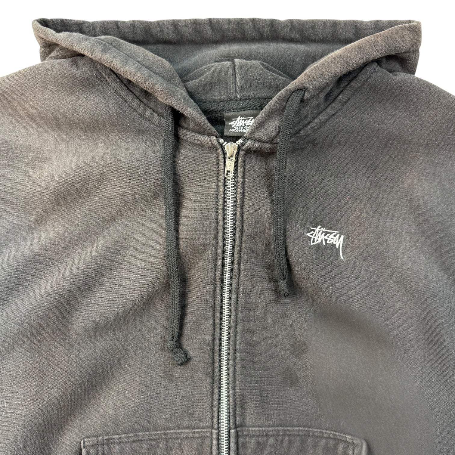 Stussy Smooth Stock Pigment Dyed Zip Hoodie Black