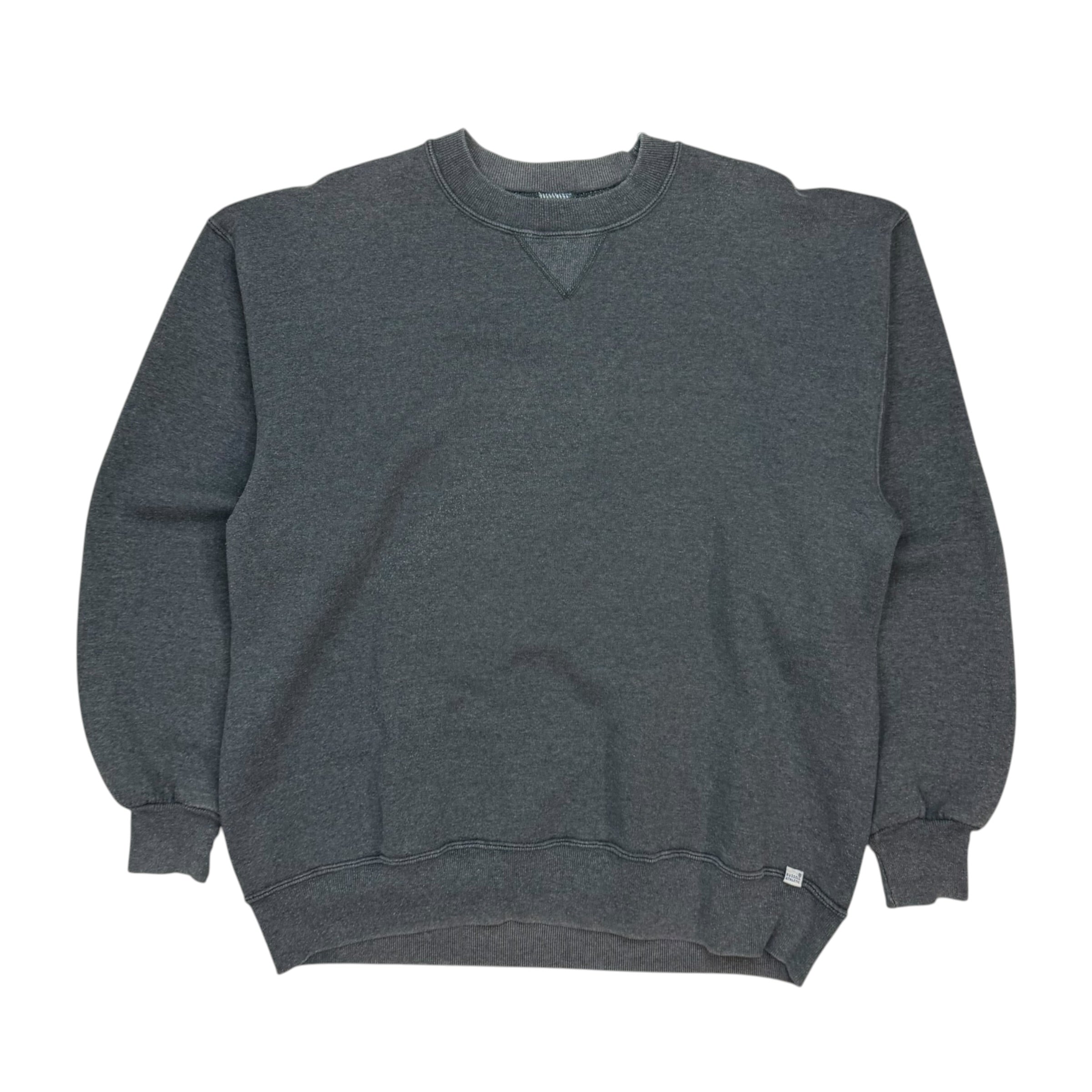 Vintage Russell Athletic Blank Crewneck Dark Grey