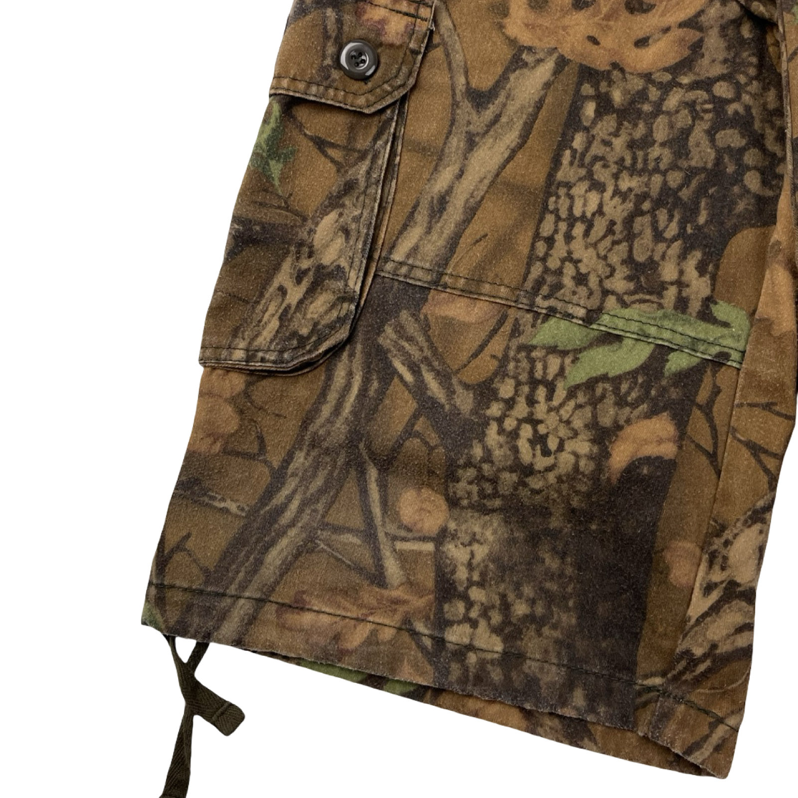 Vintage Tree Camouflage Long Cargo Shorts
