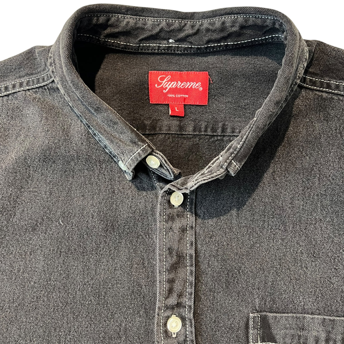Supreme Appliqué Denim Shirt Black