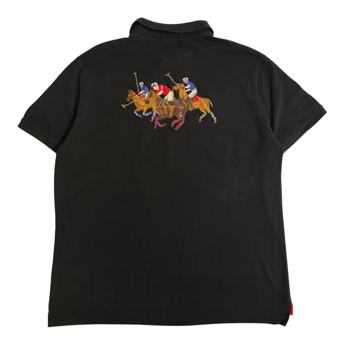 Vintage Polo Ralph Lauren Custom Slim Fit Triple-Pony Polo Shirt Black