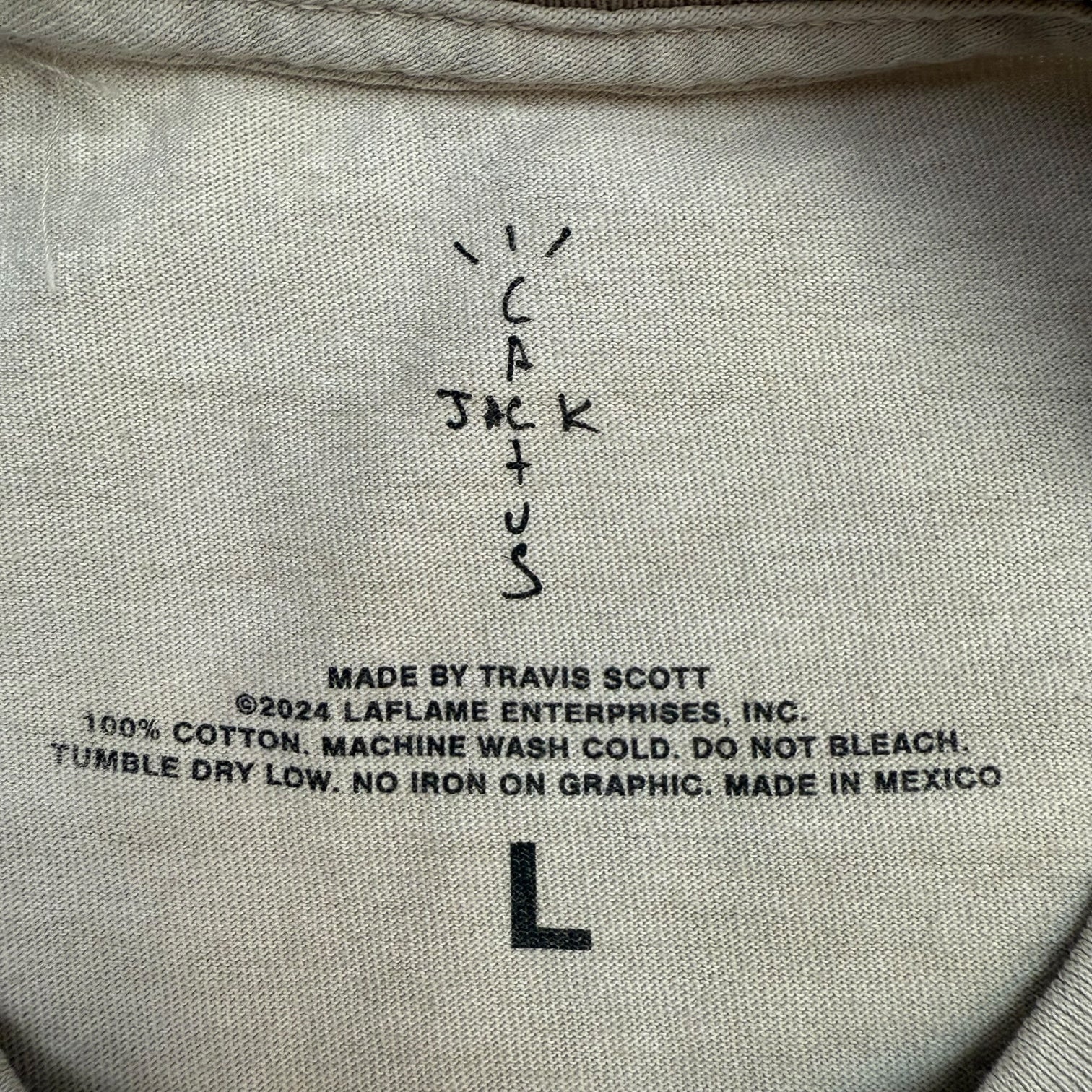 Travis Scott Cactus Jack x Ralph Steadman Sketch Tee Grey