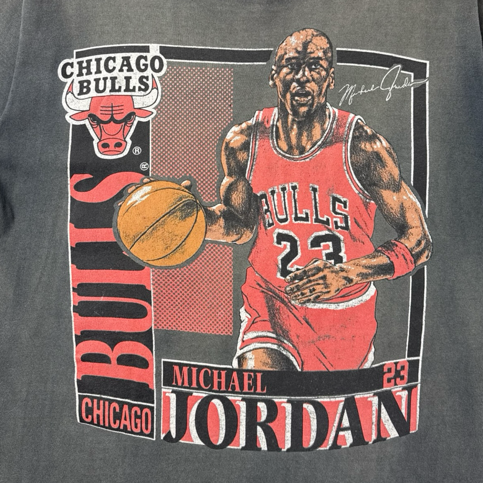 Vintage Chicago Bulls Michael Jordan Stats Nutmeg T-Shirt