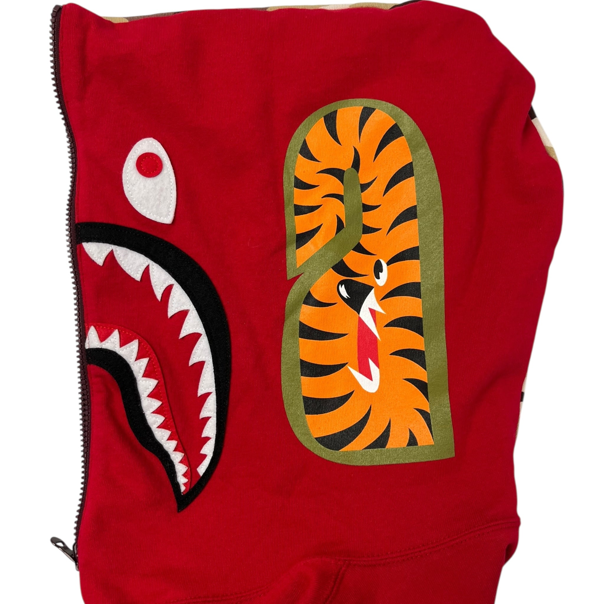 A Bathing Ape X OVO Woodland Camo Shark Reversible Full Zip Hoodie