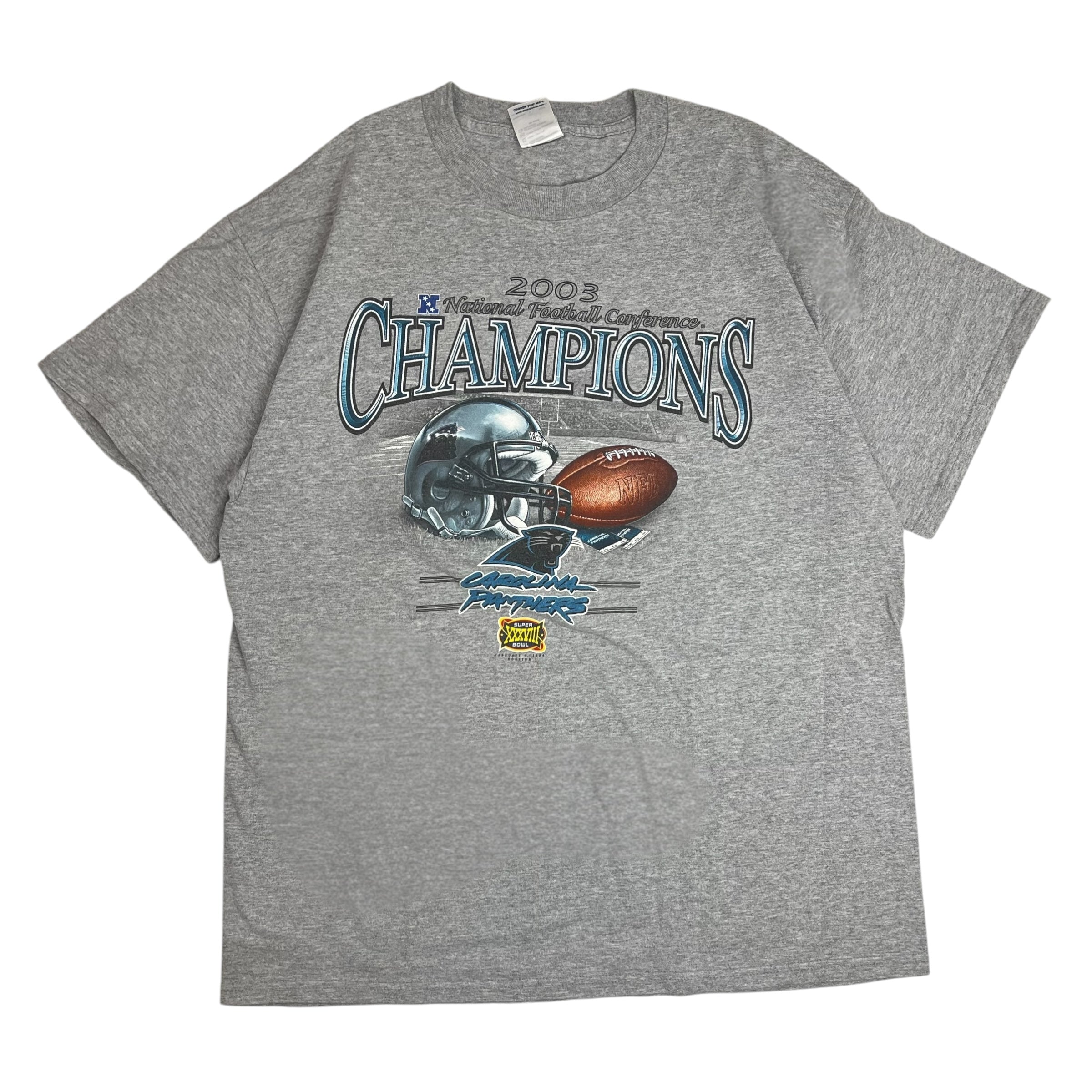 2003 Carolina Panthers NFC Champions Tee Grey