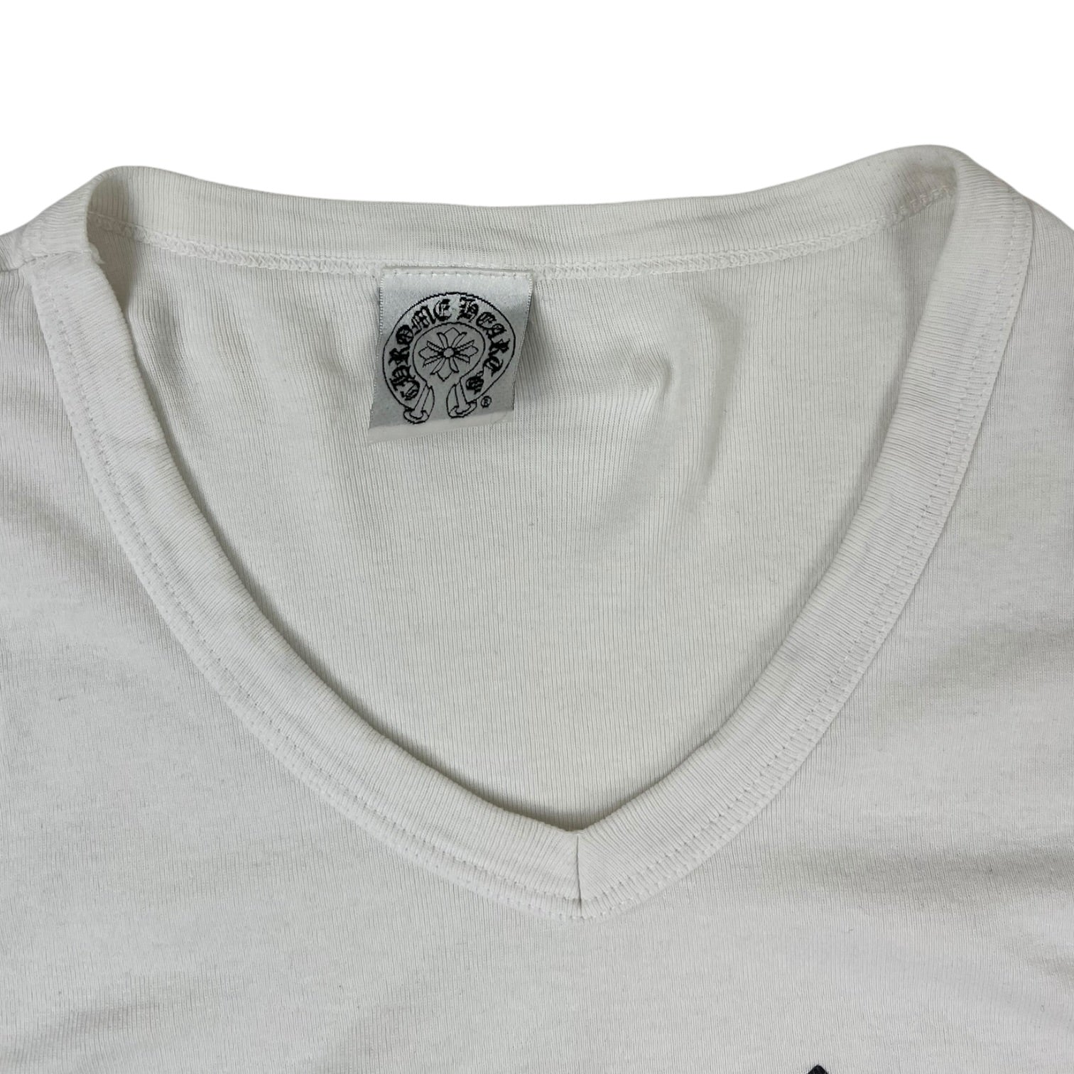 (W) Chrome Hearts Floral Cross V-Neck Tank Top White
