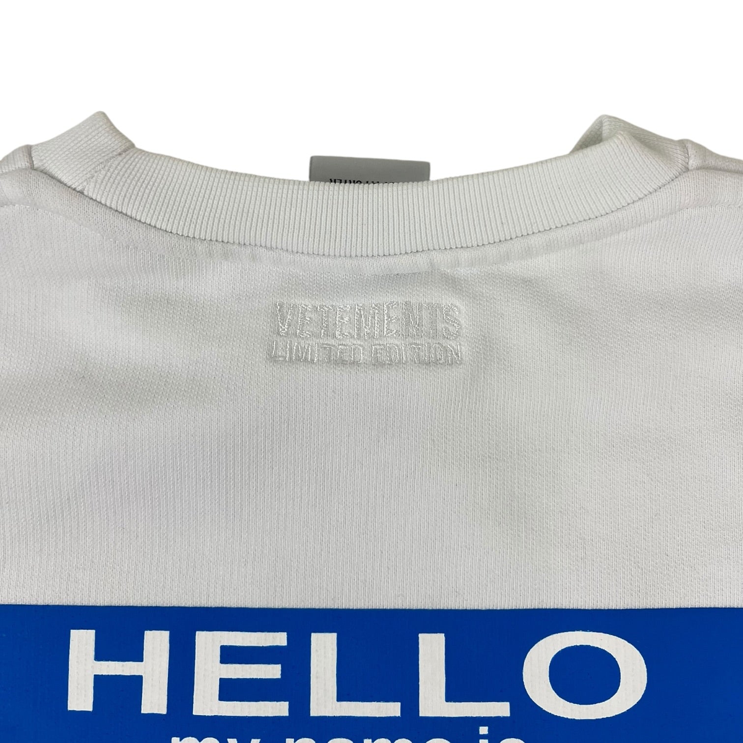Vetements Hello My Name Is Sweatshirt White