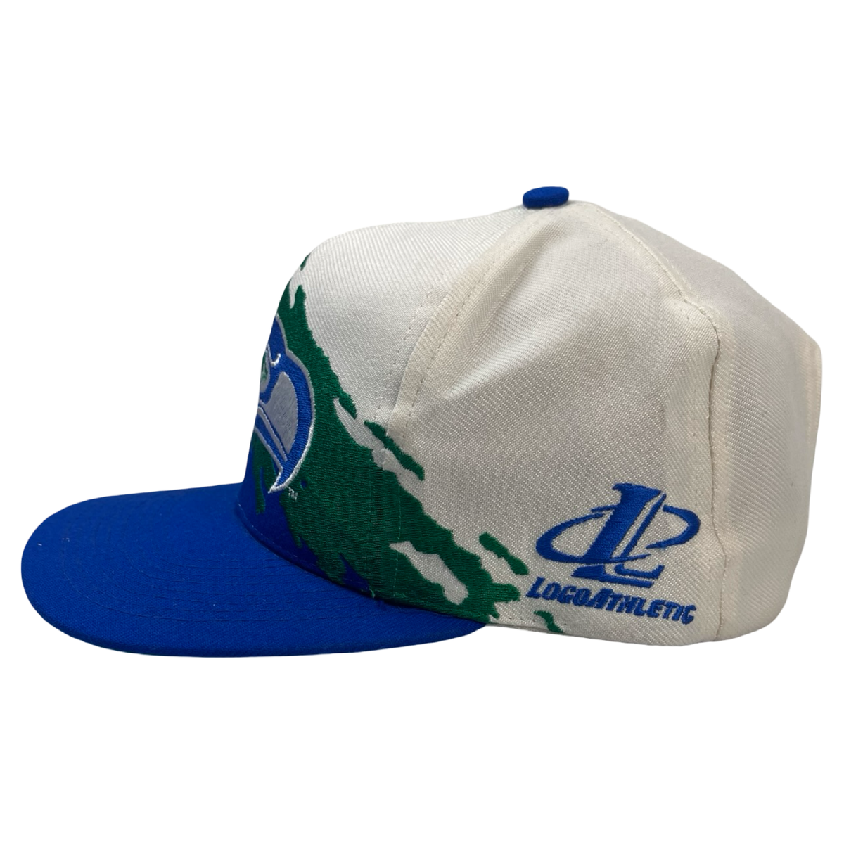 Vintage Seattle Seahawks Splash Embroidered Snapback Blue