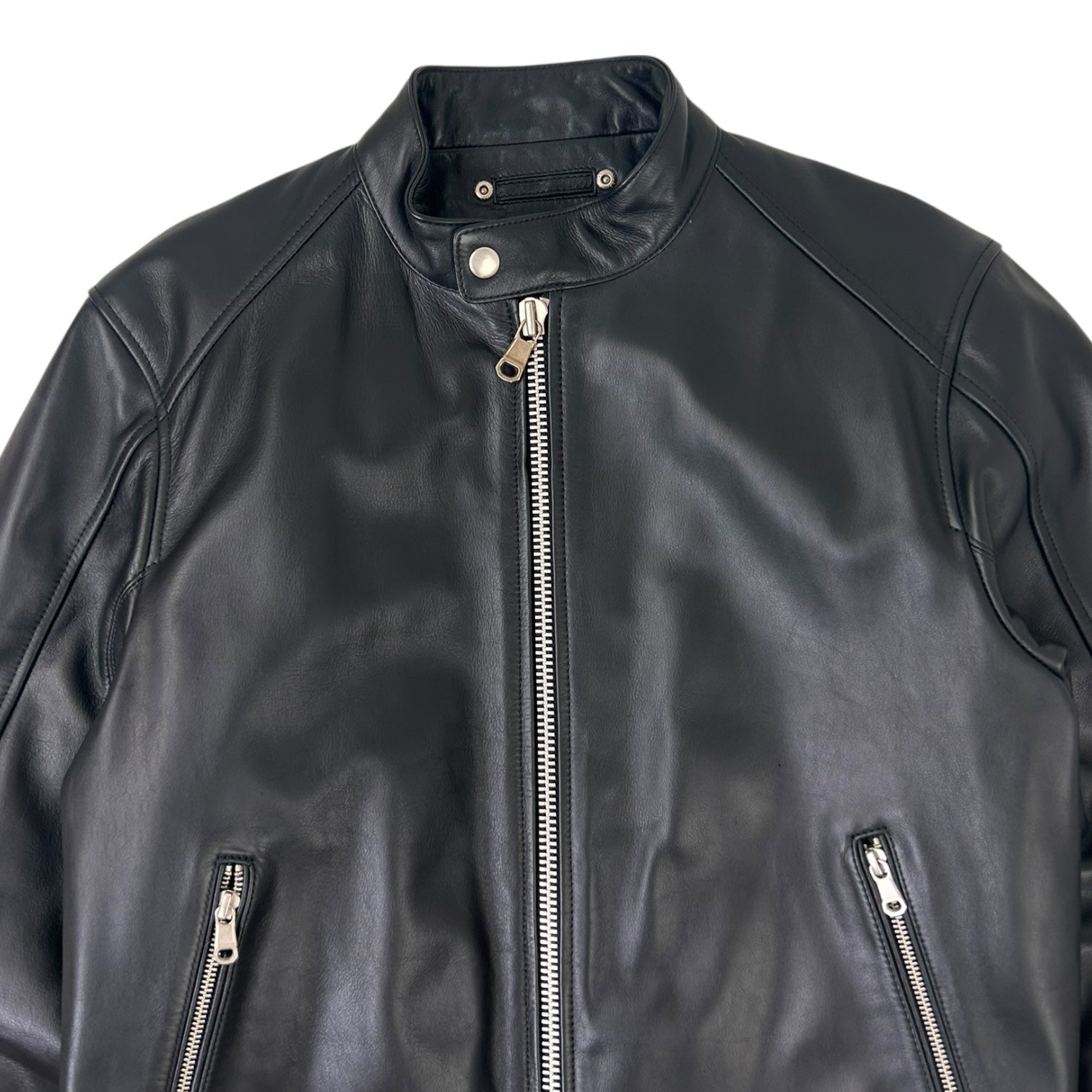 Stussy Cafe Leather Racer Jacket Black