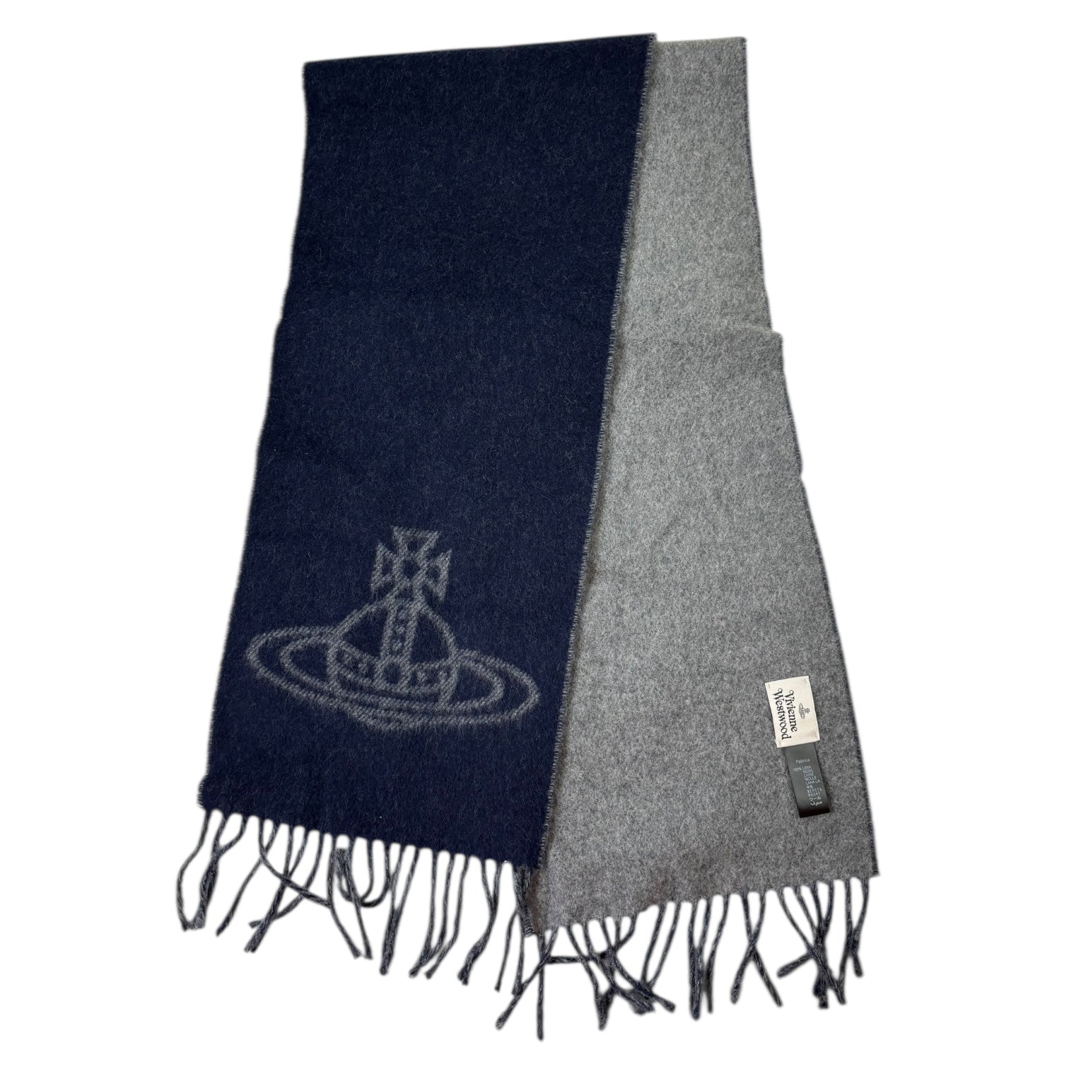Vivienne Westwood Reversible Scarf Navy/Grey