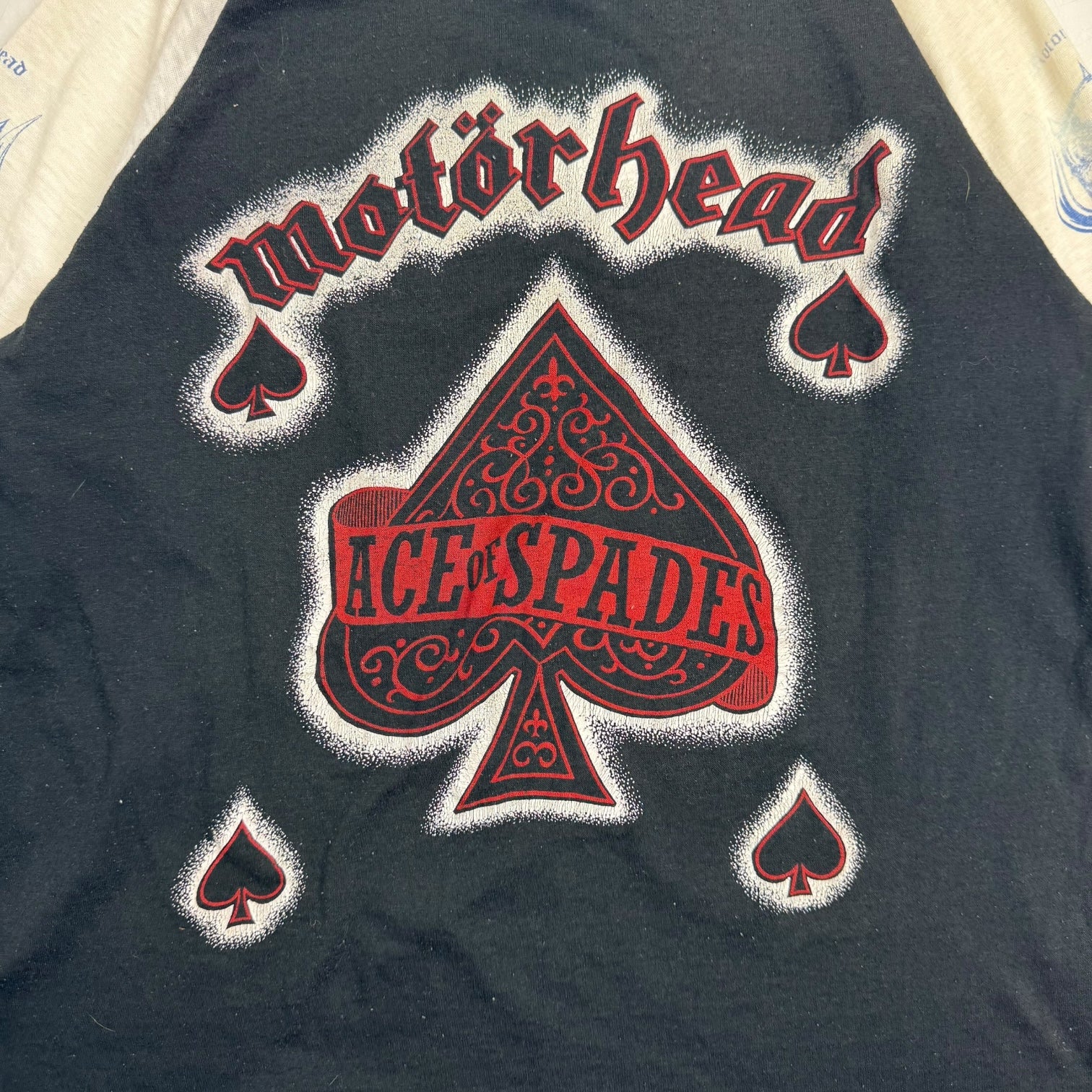 1980s Motörhead Iron Fist Ace Of Spades Raglan Tee Black/White