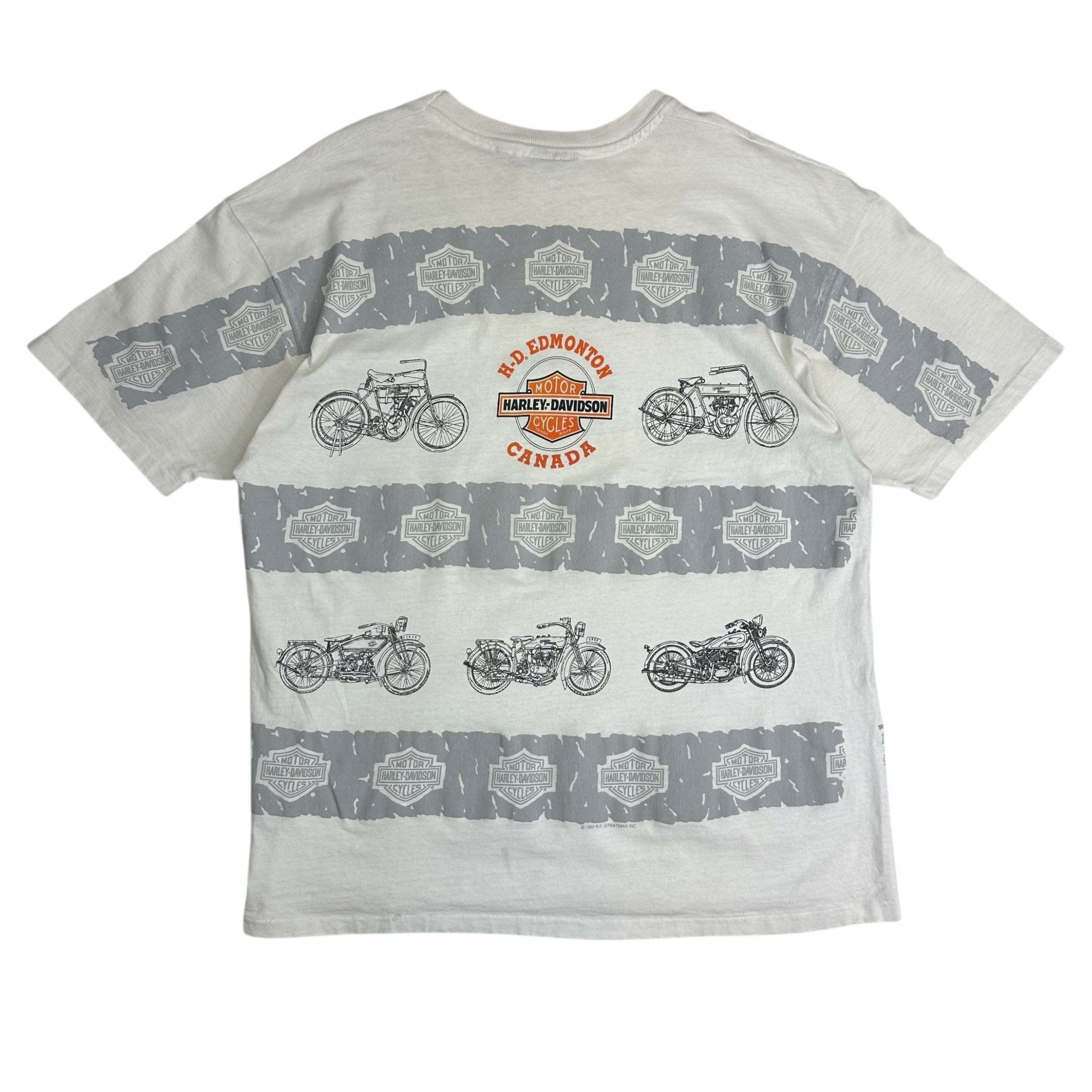 1992 Harley Davidson of Edmonton AOP Tee White
