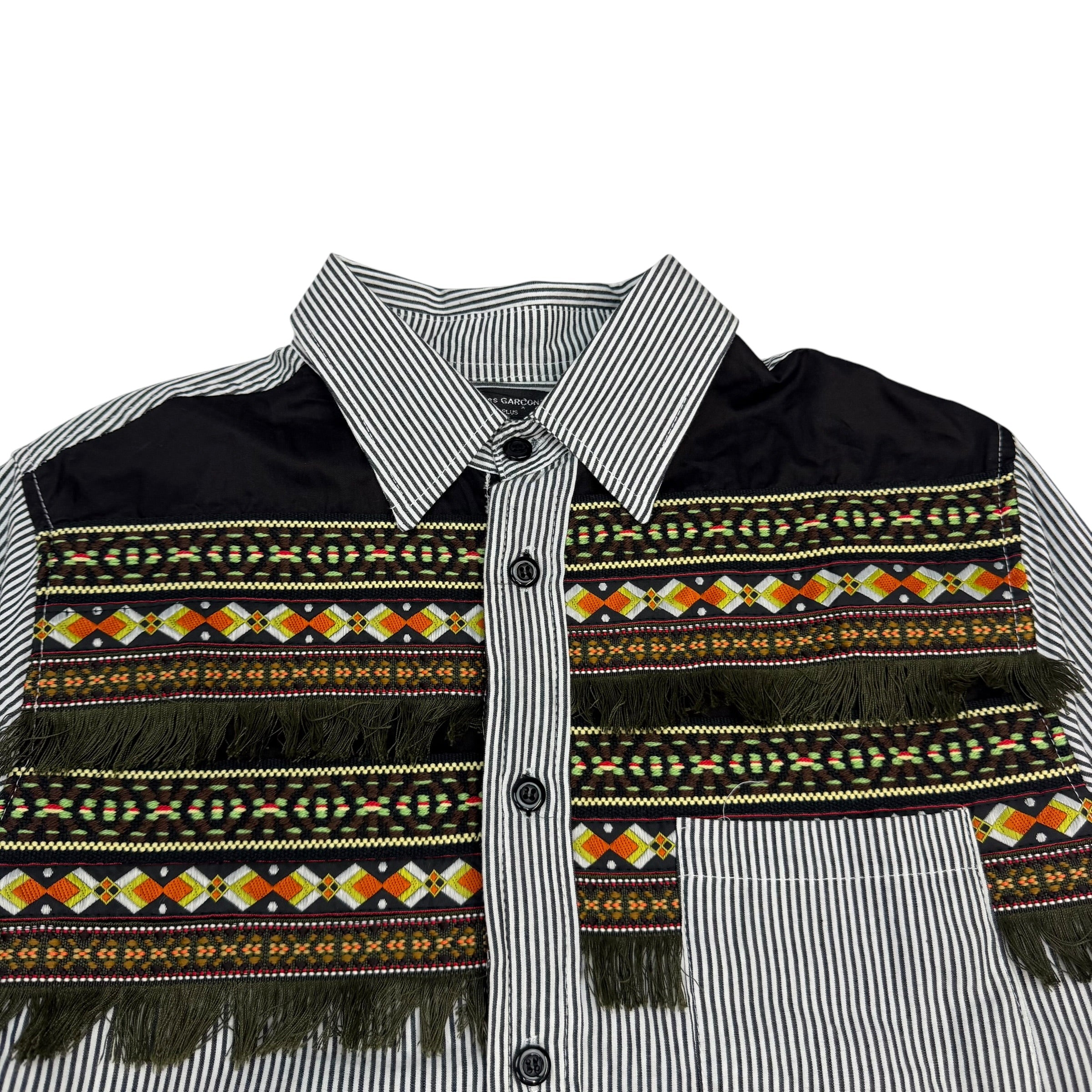 Comme Des Garçons Homme Plus Pattern Hickory Stripe Button Up Black/White