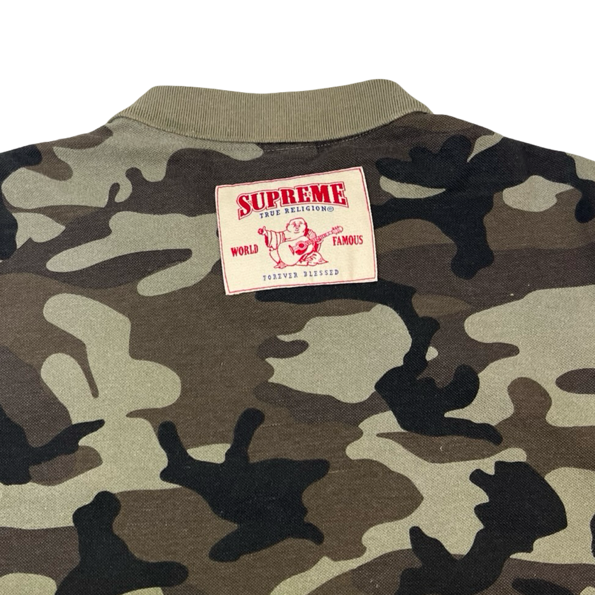 Supreme True Religion Applique Polo Olive Camo