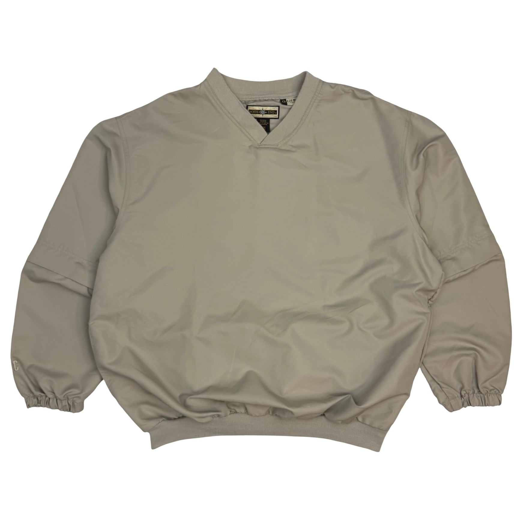 Vintage North End Detachable Sleeve Windbreaker Pullover Beige