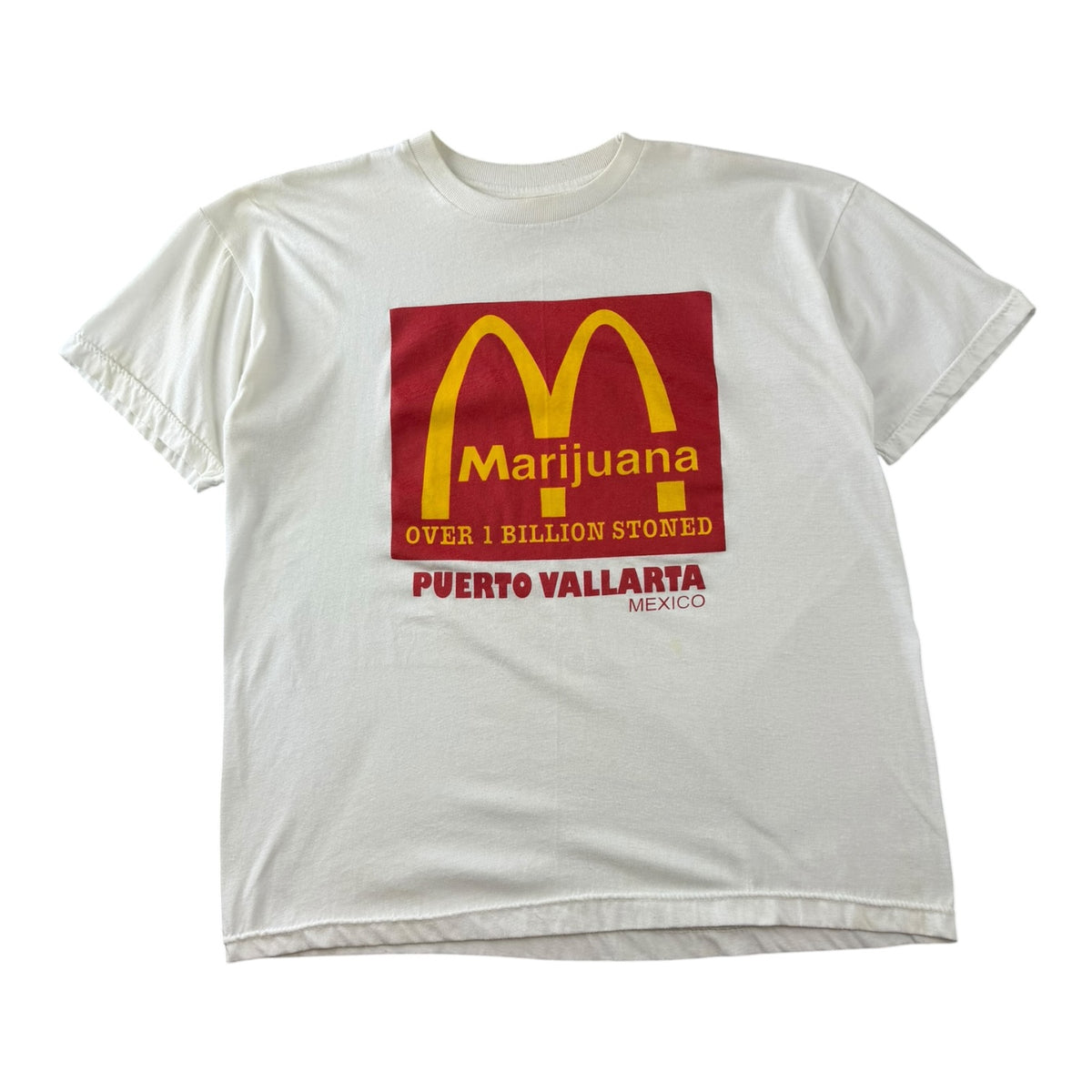 Vintage 90s Marijuana “Over 1 Billion Stoned” McDonalds Parody Tee