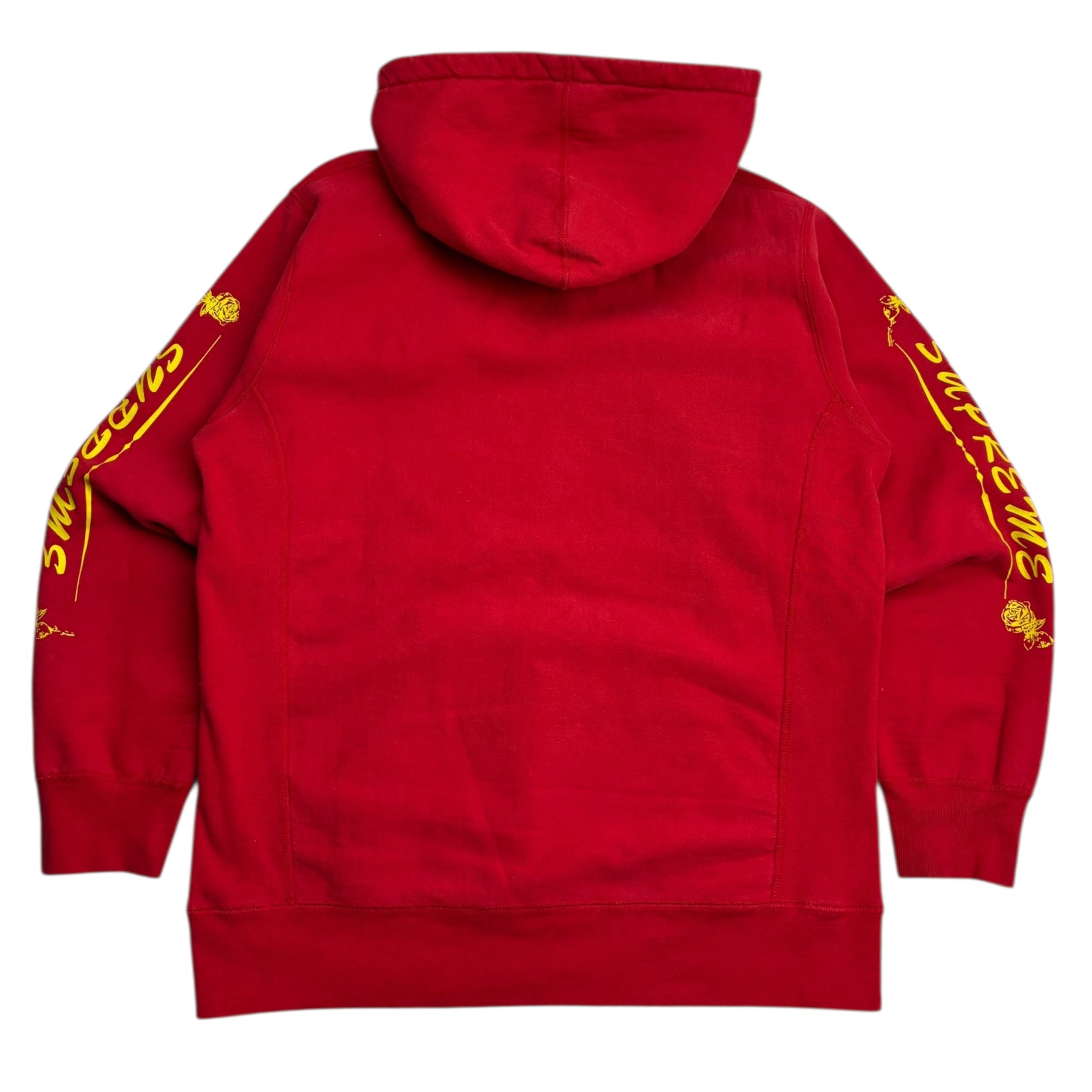 Supreme Rose Sleeves Hoodie Red