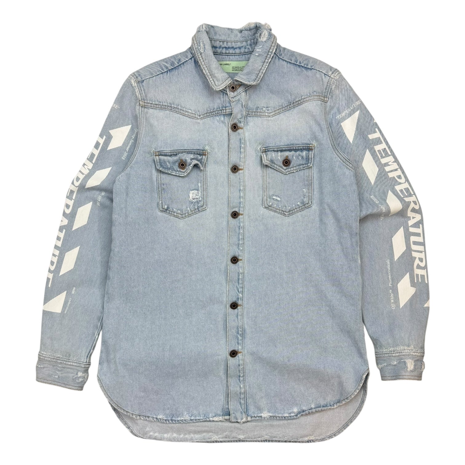 Off-White Temperature Button Up Shirt Light Blue