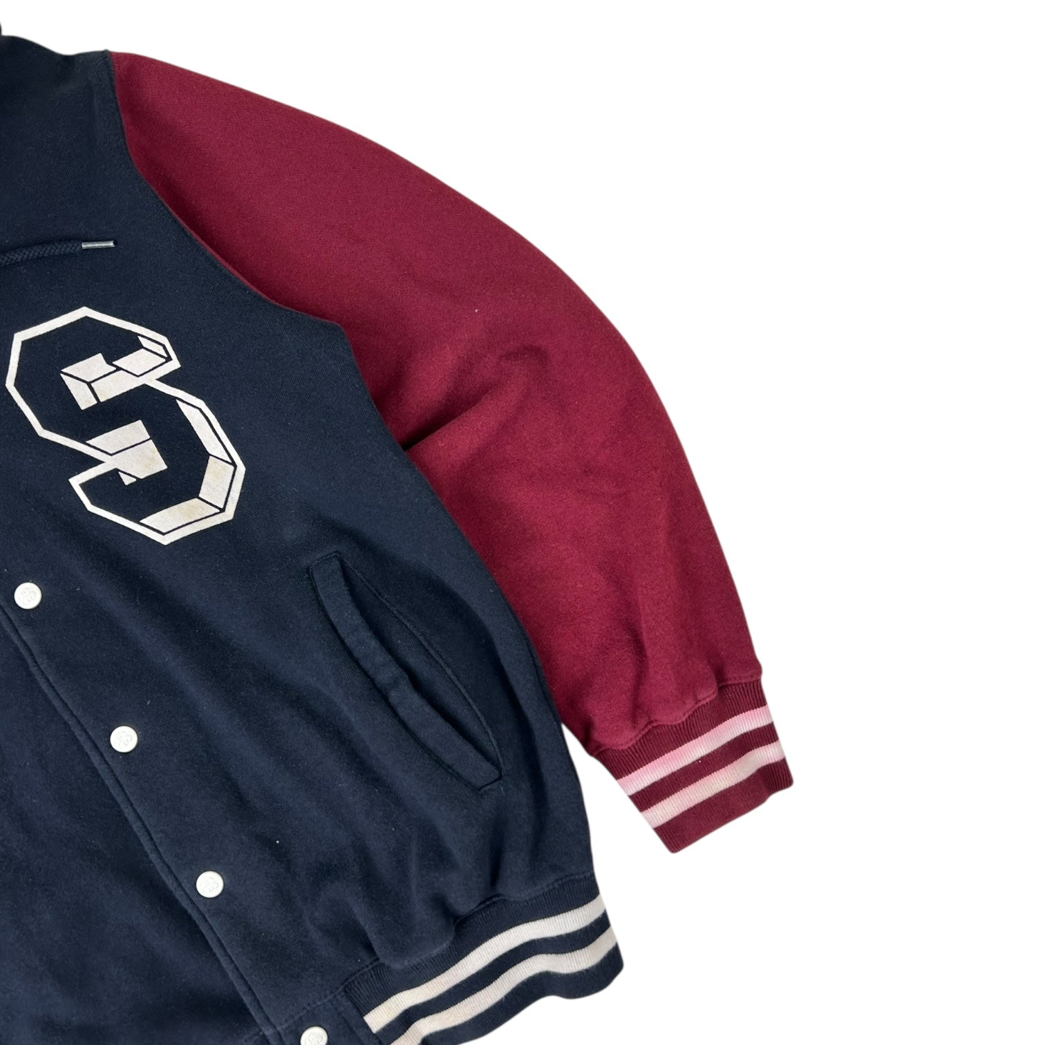 Vintage Stussy Varsity Hoodie Navy/Maroon