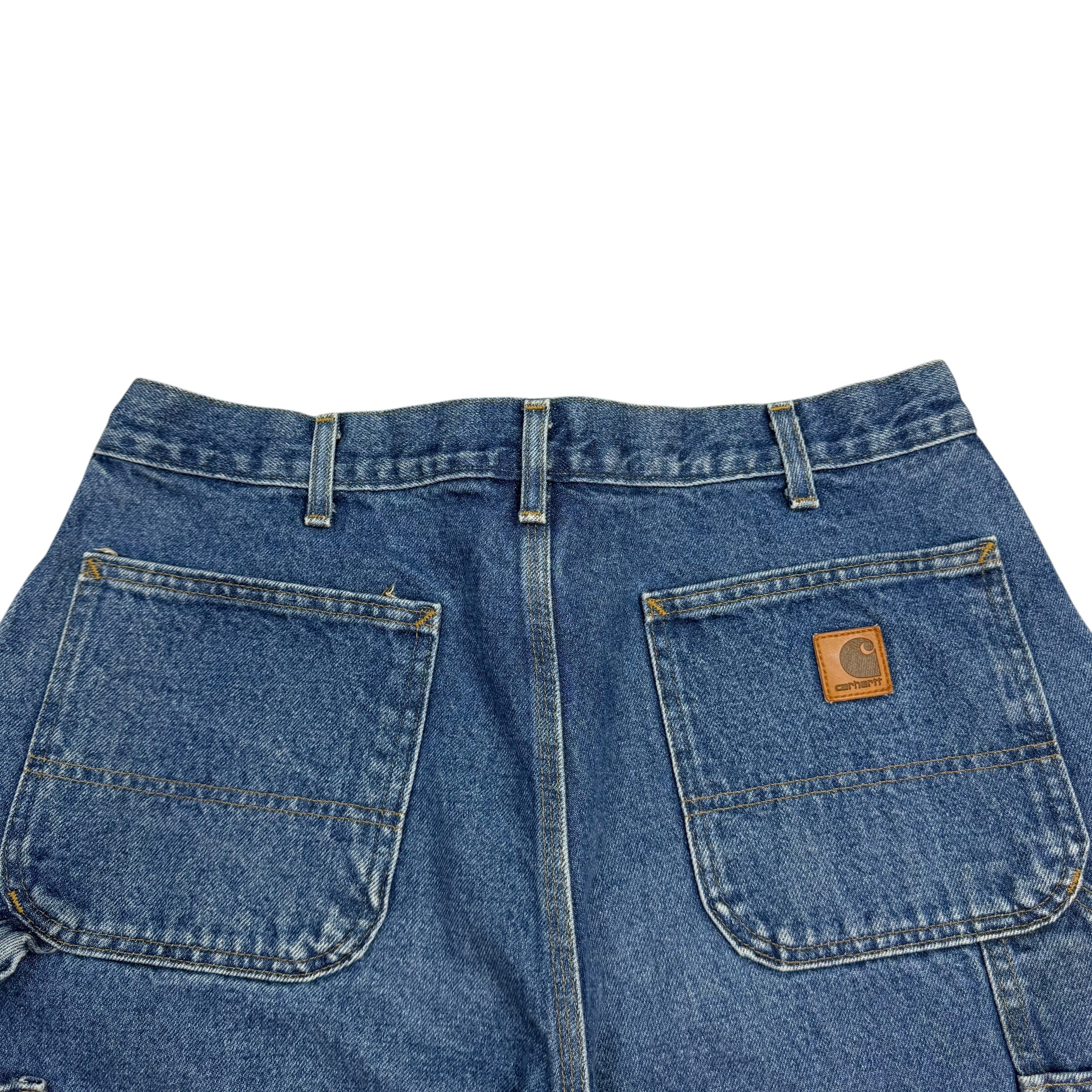 Vintage Carhartt Denim Dungaree Fit Pants Blue