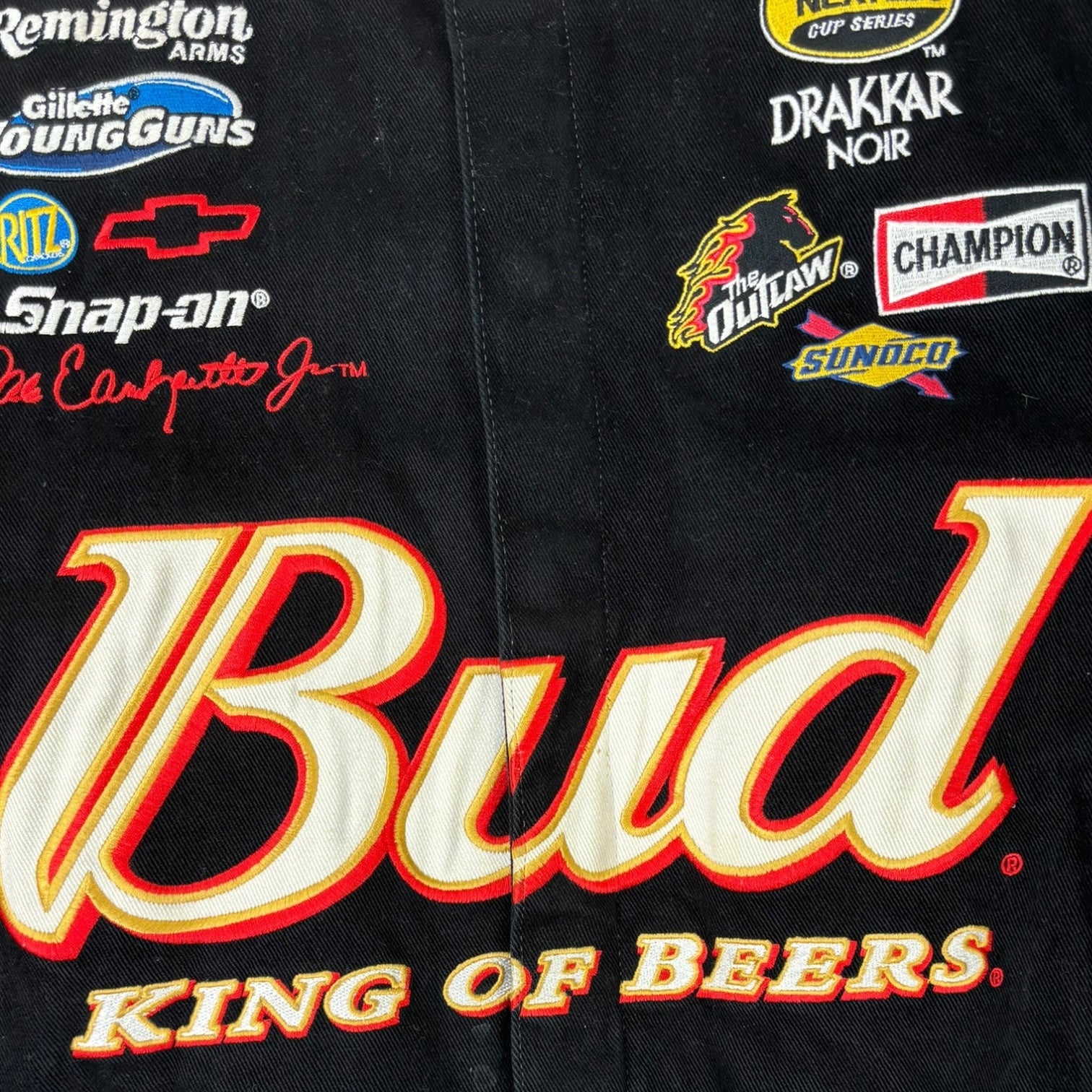 Vintage Jeff Hamilton Budweiser “King of Beers” Racing Jacket Black