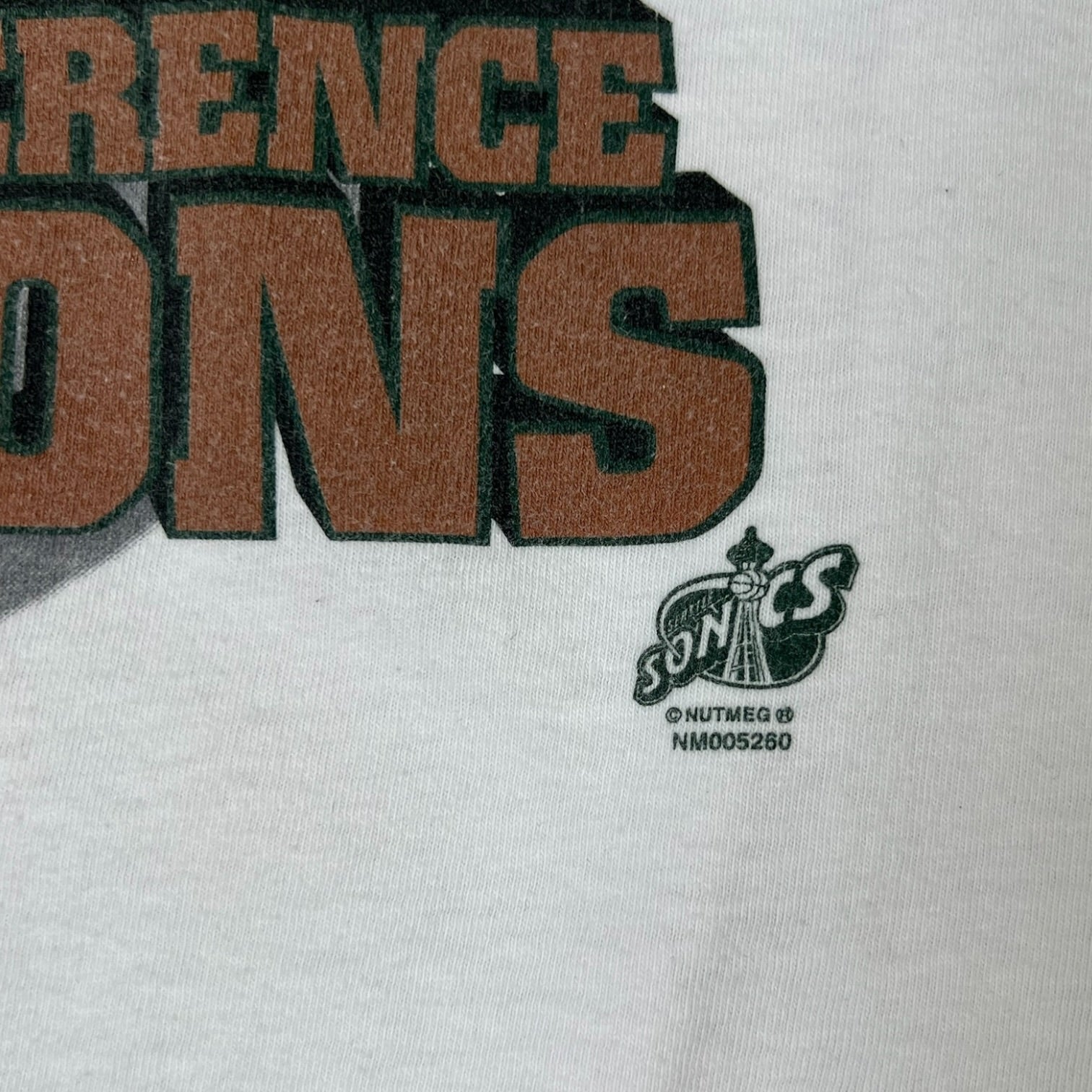 Vintage 1996 Western Conference Champions Seattle Supersonics T-Shirt White