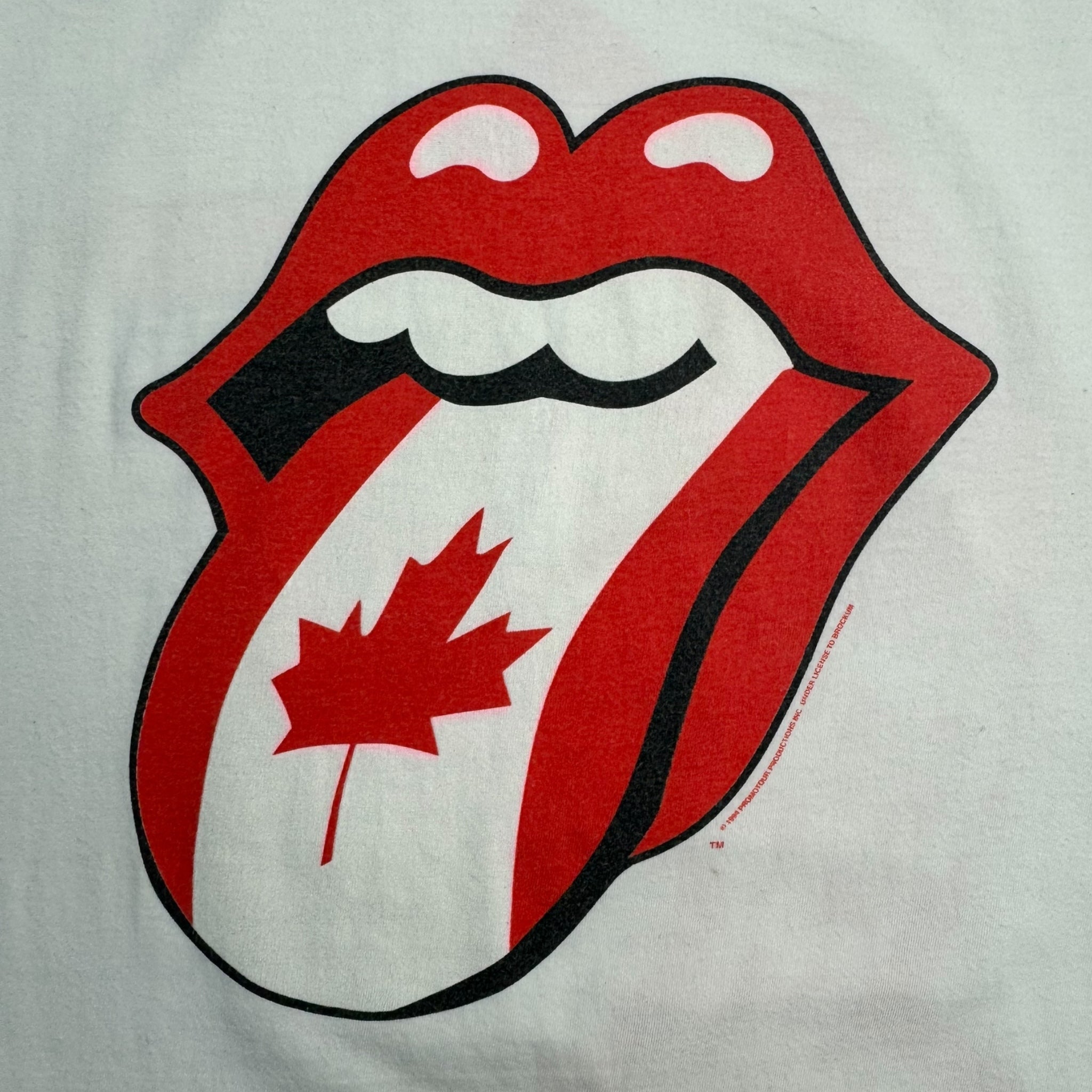 1994 Rolling Stones Canada Flag Tongue Tour Tee White