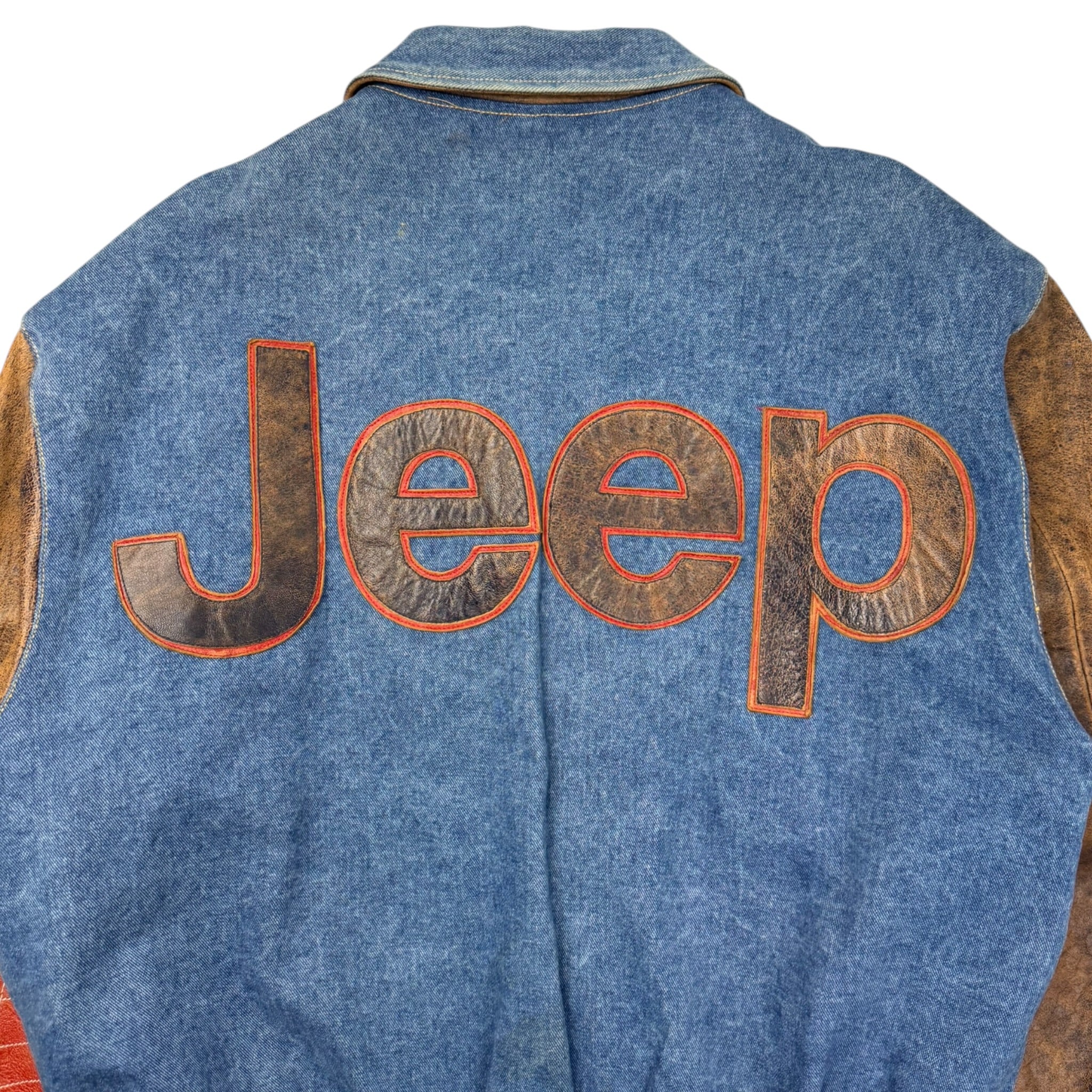 Vintage Jeff Hamilton Jeep USA Leather Sleeve Jacket