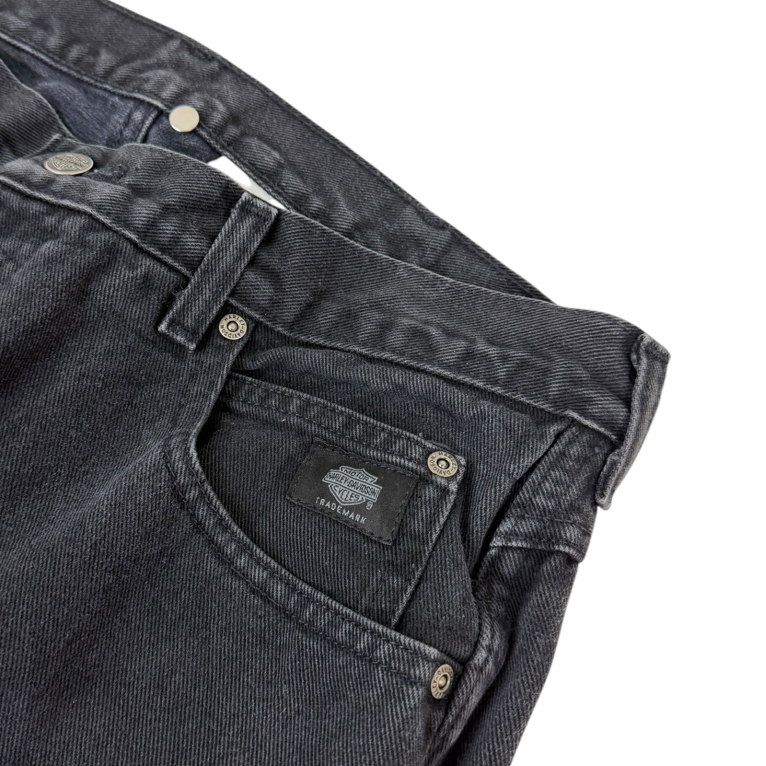 Vintage Harley Davidson Straight-Leg Jeans Black