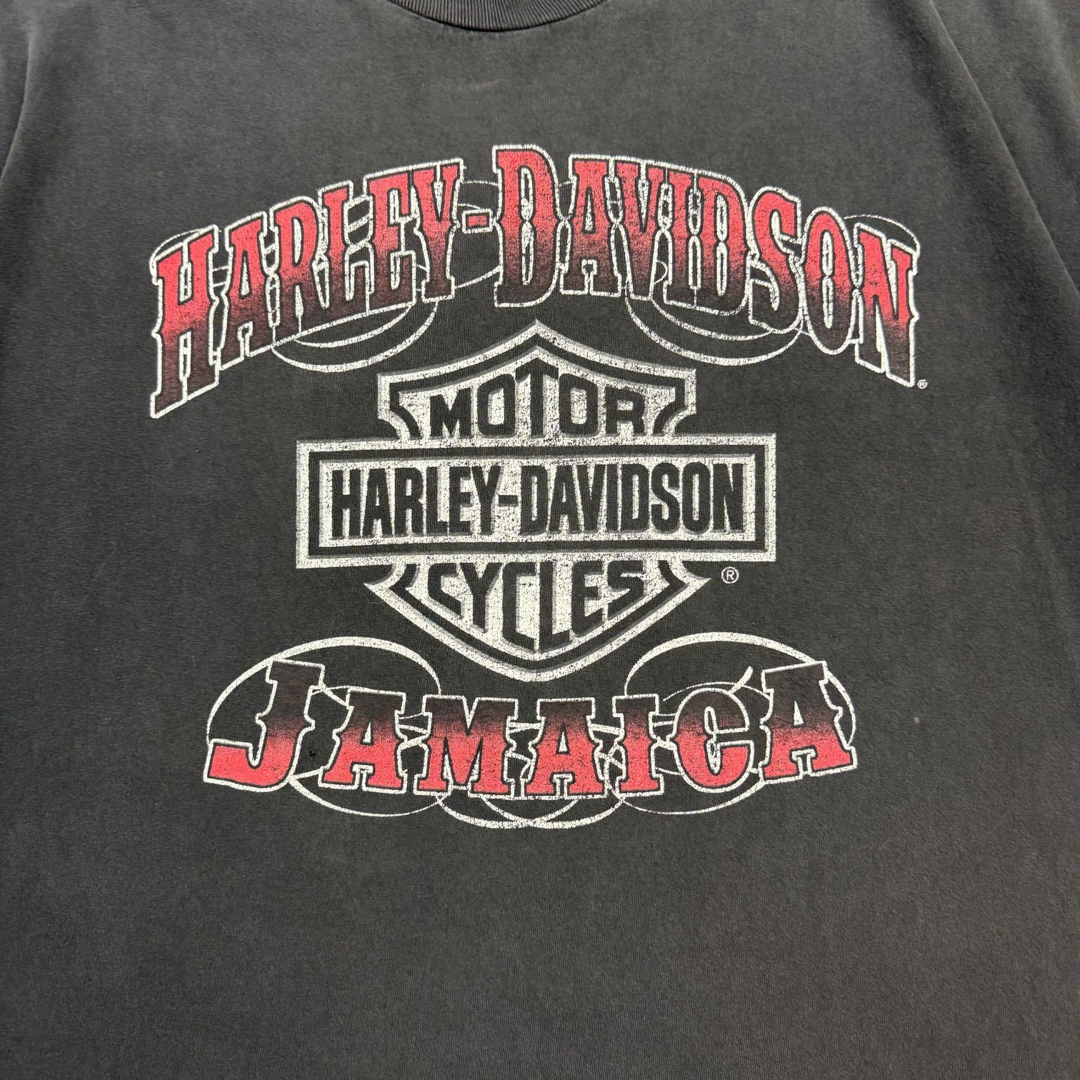 Vintage Harley Davidson Of Jamaica Tee Black