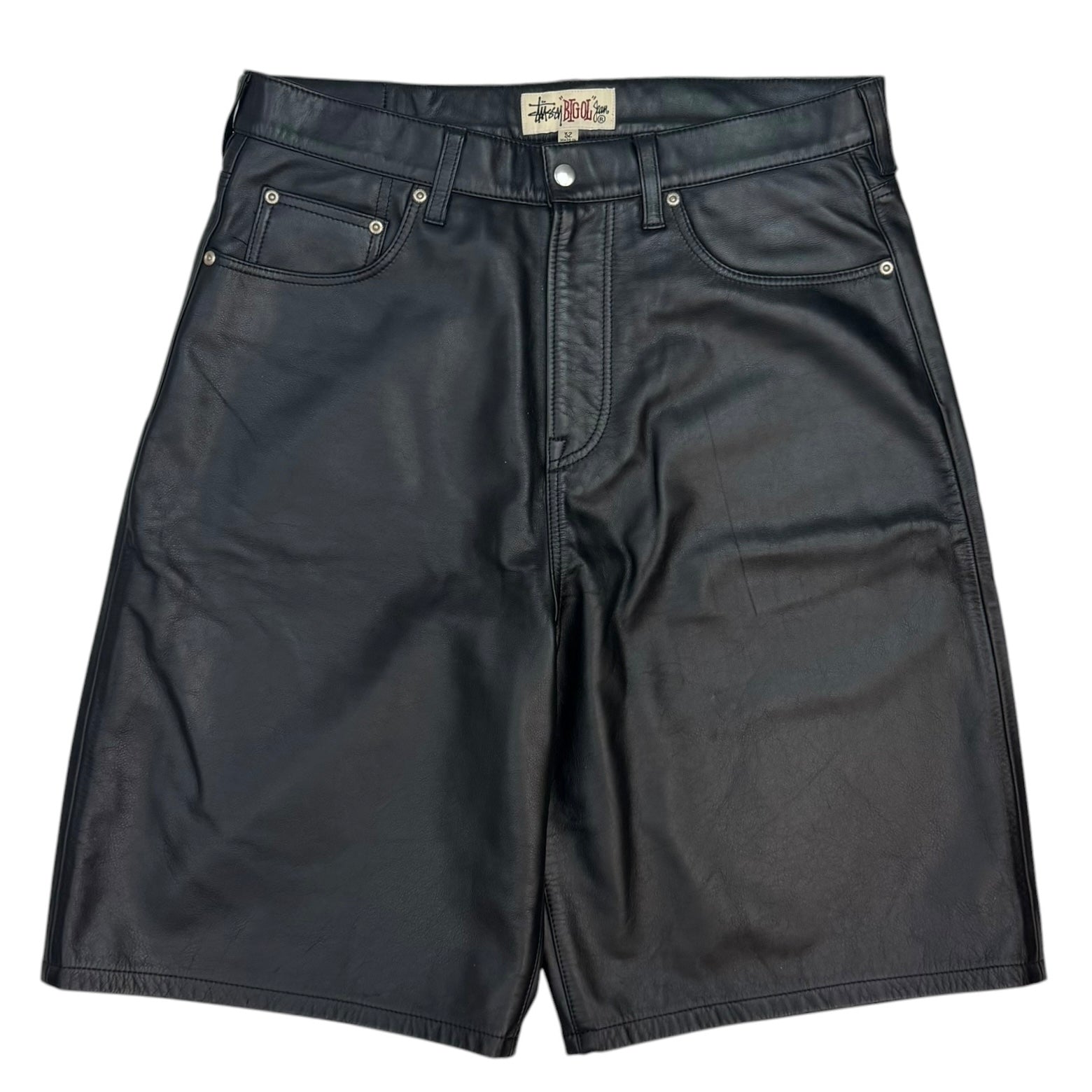 Stussy Big Ol’ Leather Shorts Black