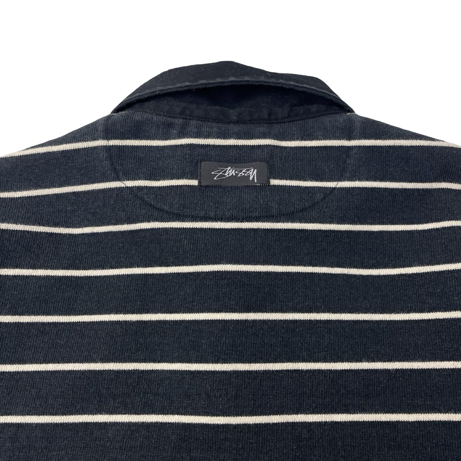Stussy Horizontal Striped Rugby Black