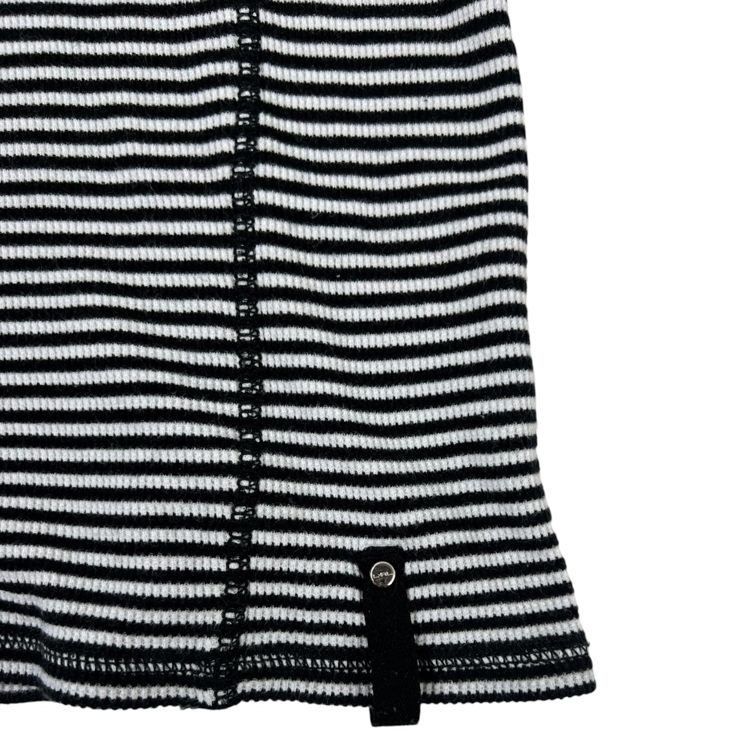(W) Lauren Ralph Lauren Active 1/4 Zip Shirt Black White Stripes