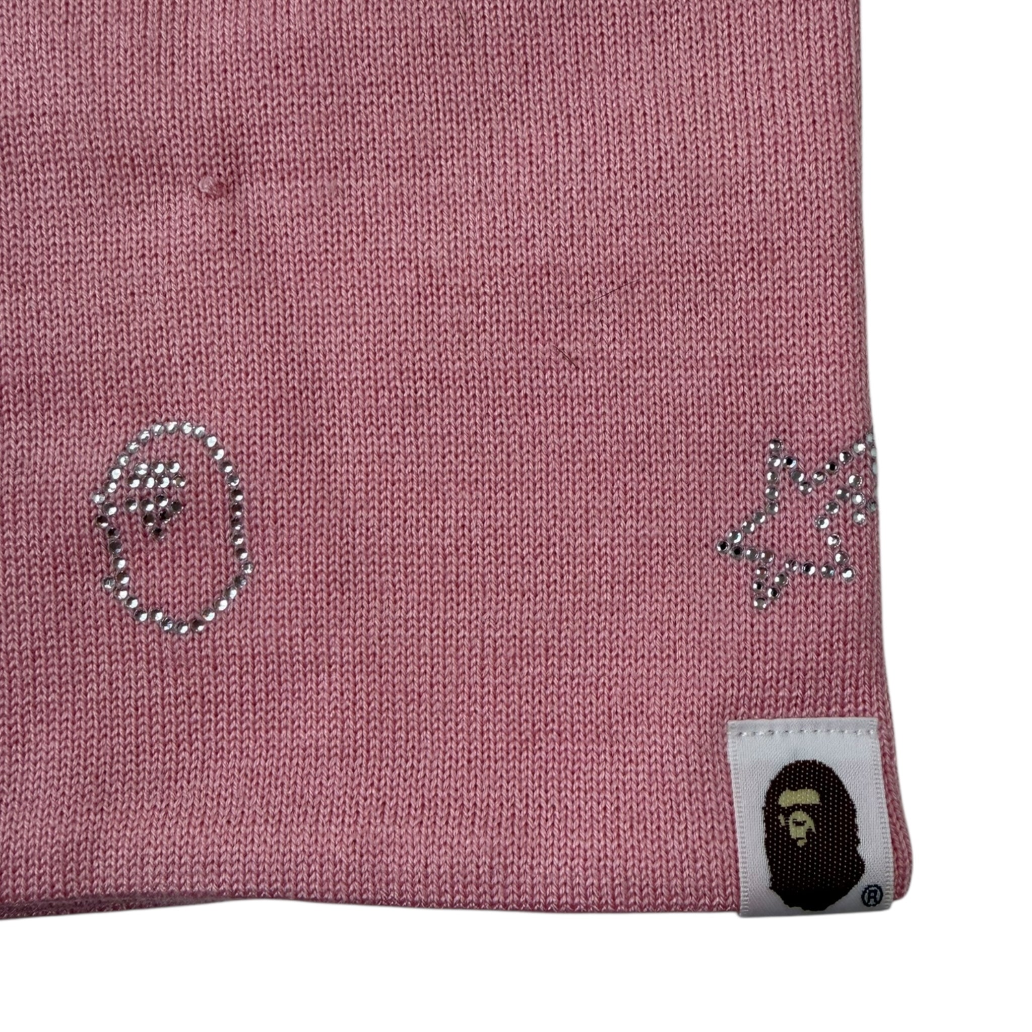 BAPE Black Crystal Stone Balaclava Pink