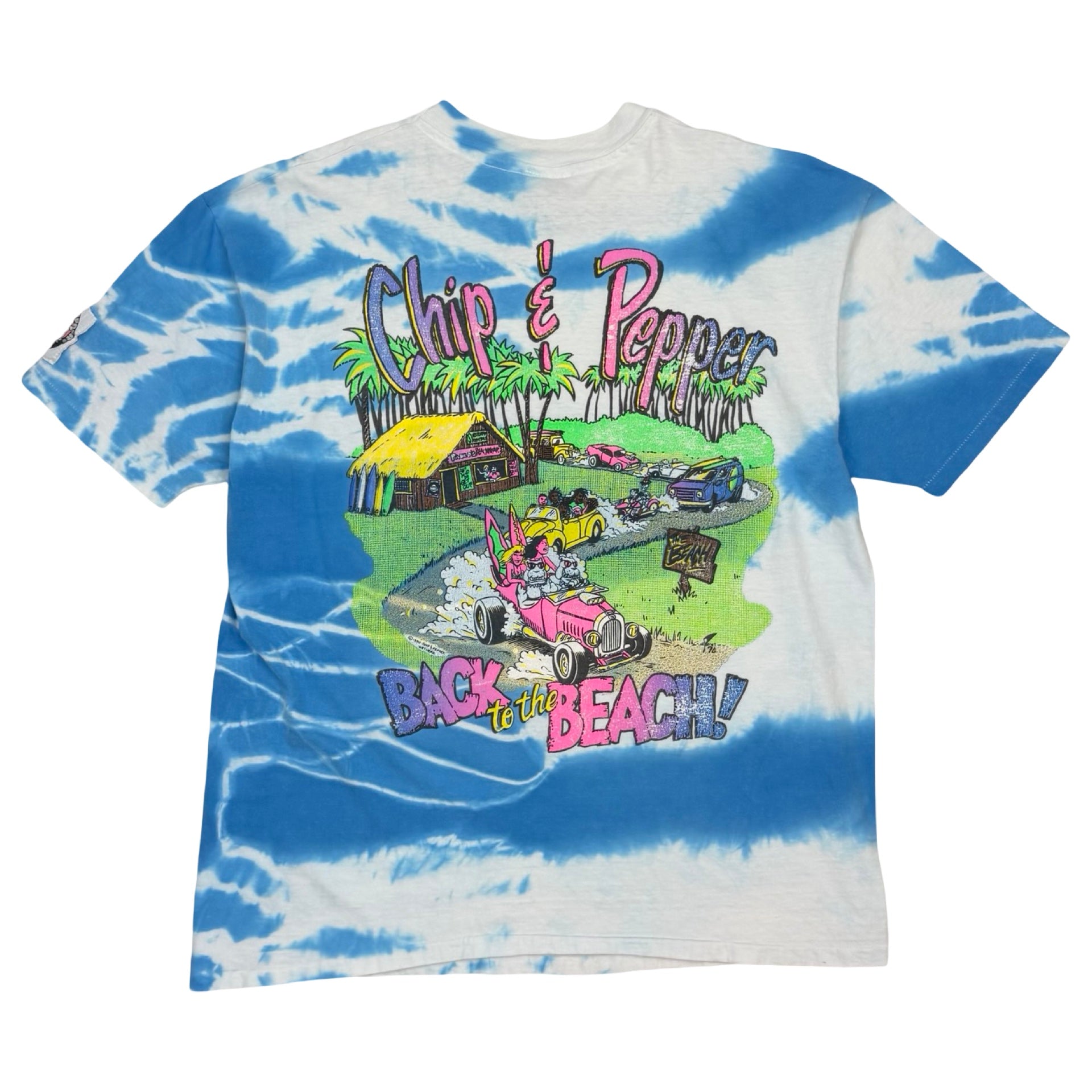 Vintage Chip & Pepper Wet Wear Tye Die Tee Blue/White