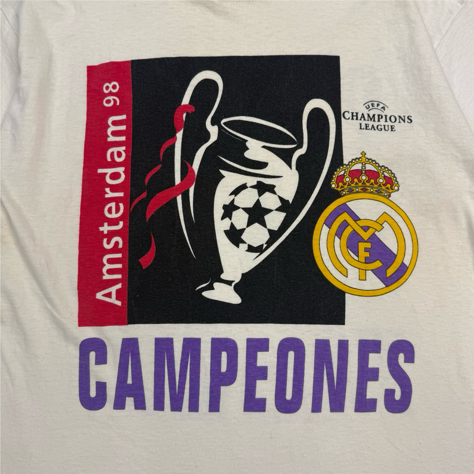 1998 Real Madrid Champions League Winners Tee White