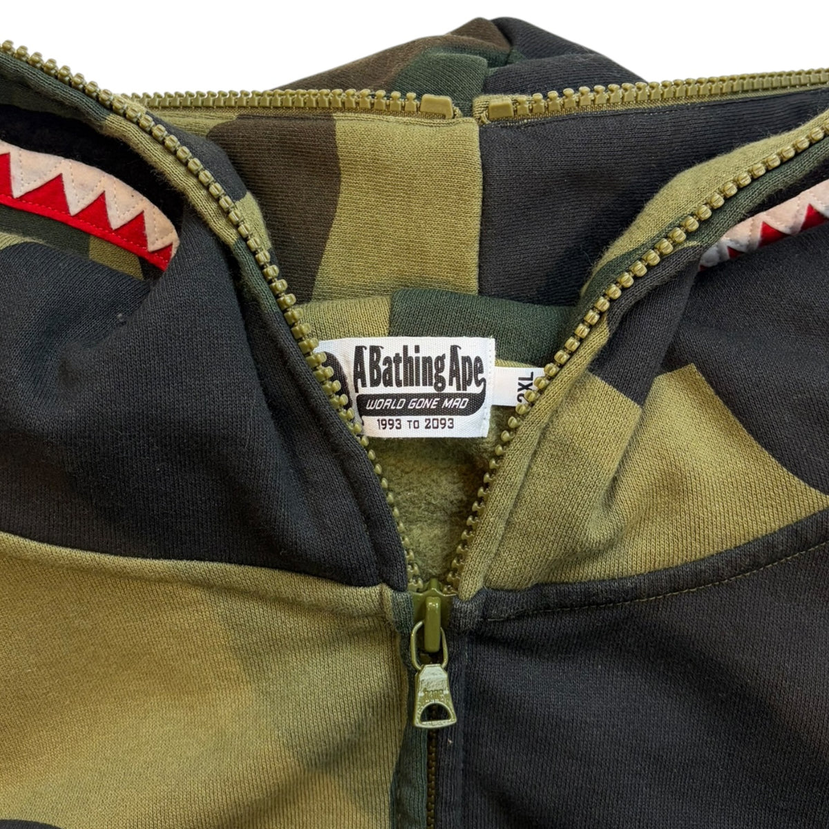 Bape 1st Camo Shark Full Zip Hoodie Green