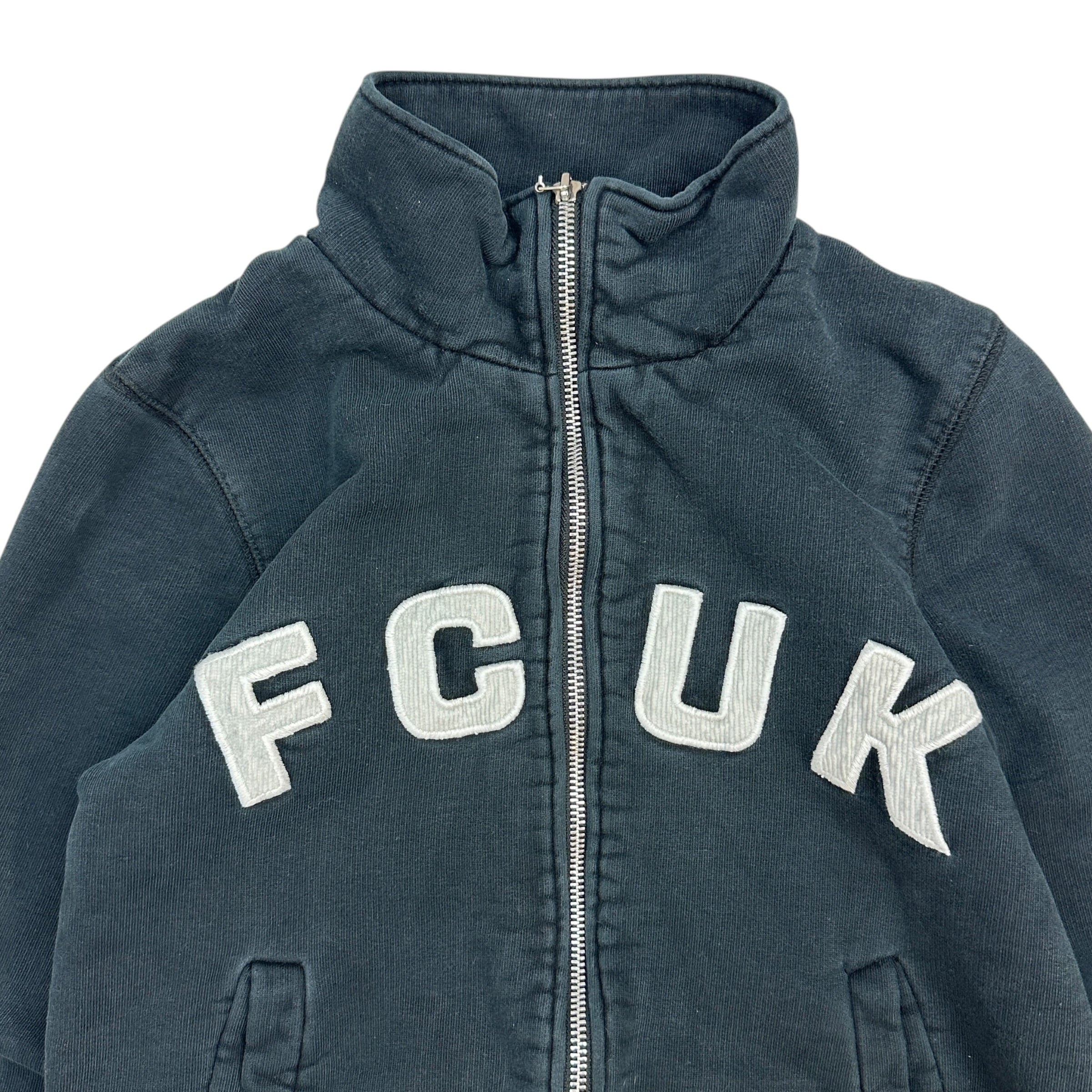 (W) Vintage Y2K French Connection Zip Up Sweater Black