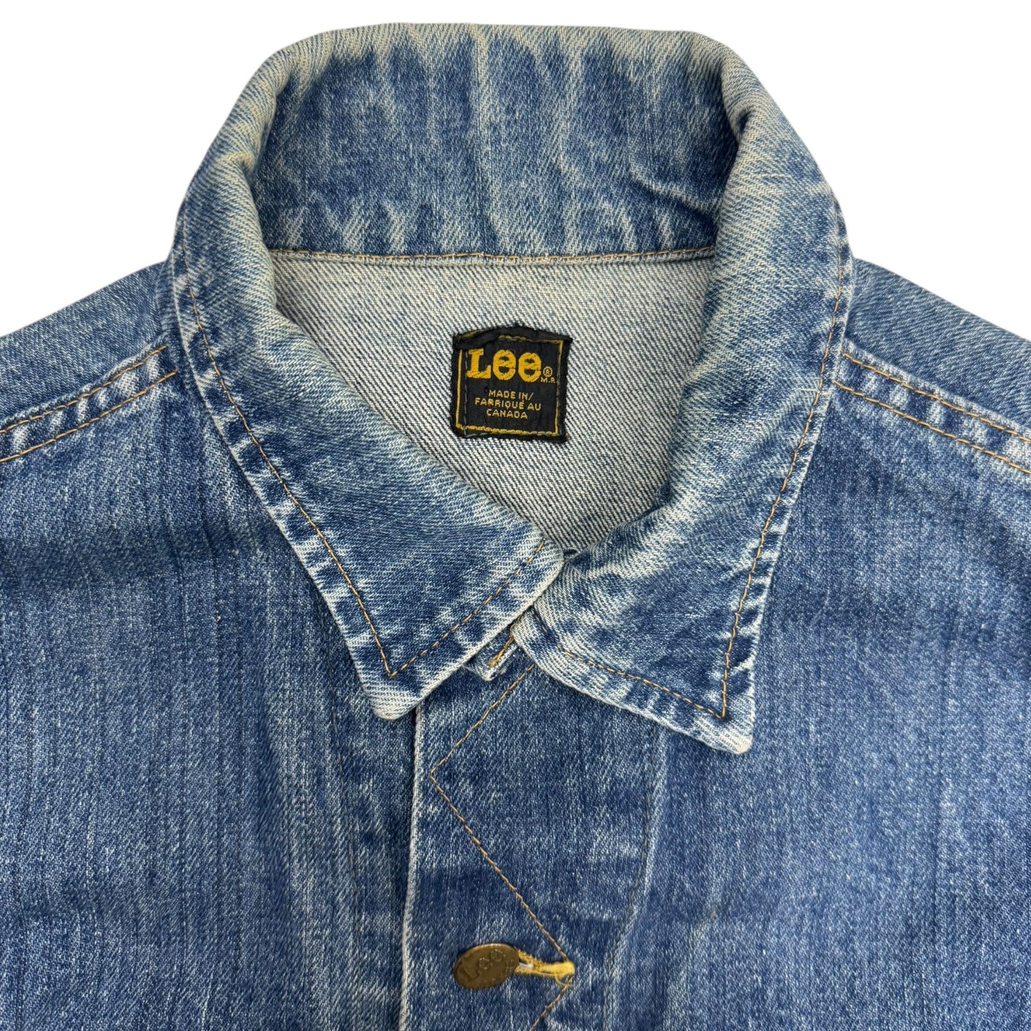 Vintage Lee Trucker Denim Jacket Worn In Indigo