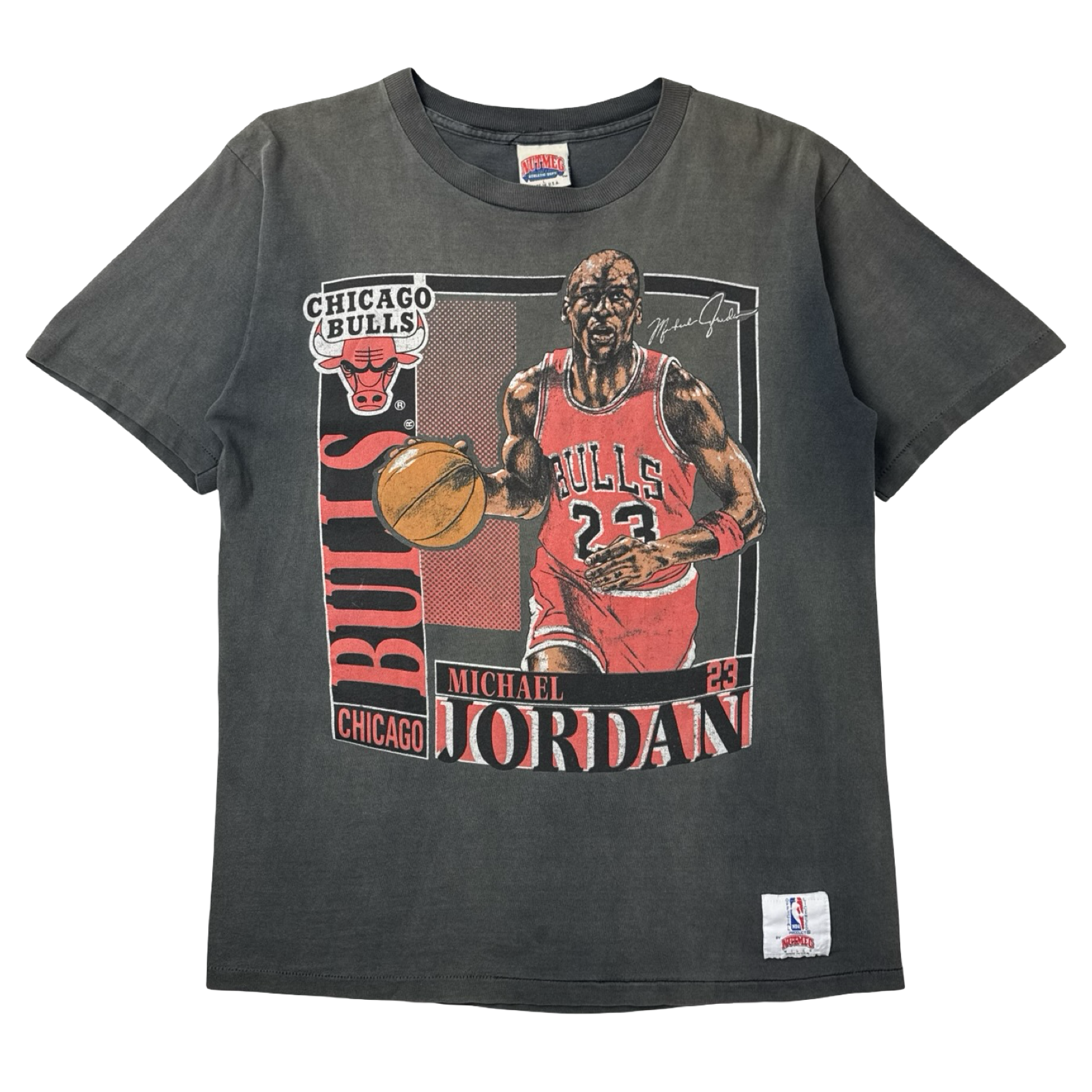 Vintage Chicago Bulls Michael Jordan Stats Nutmeg T-Shirt