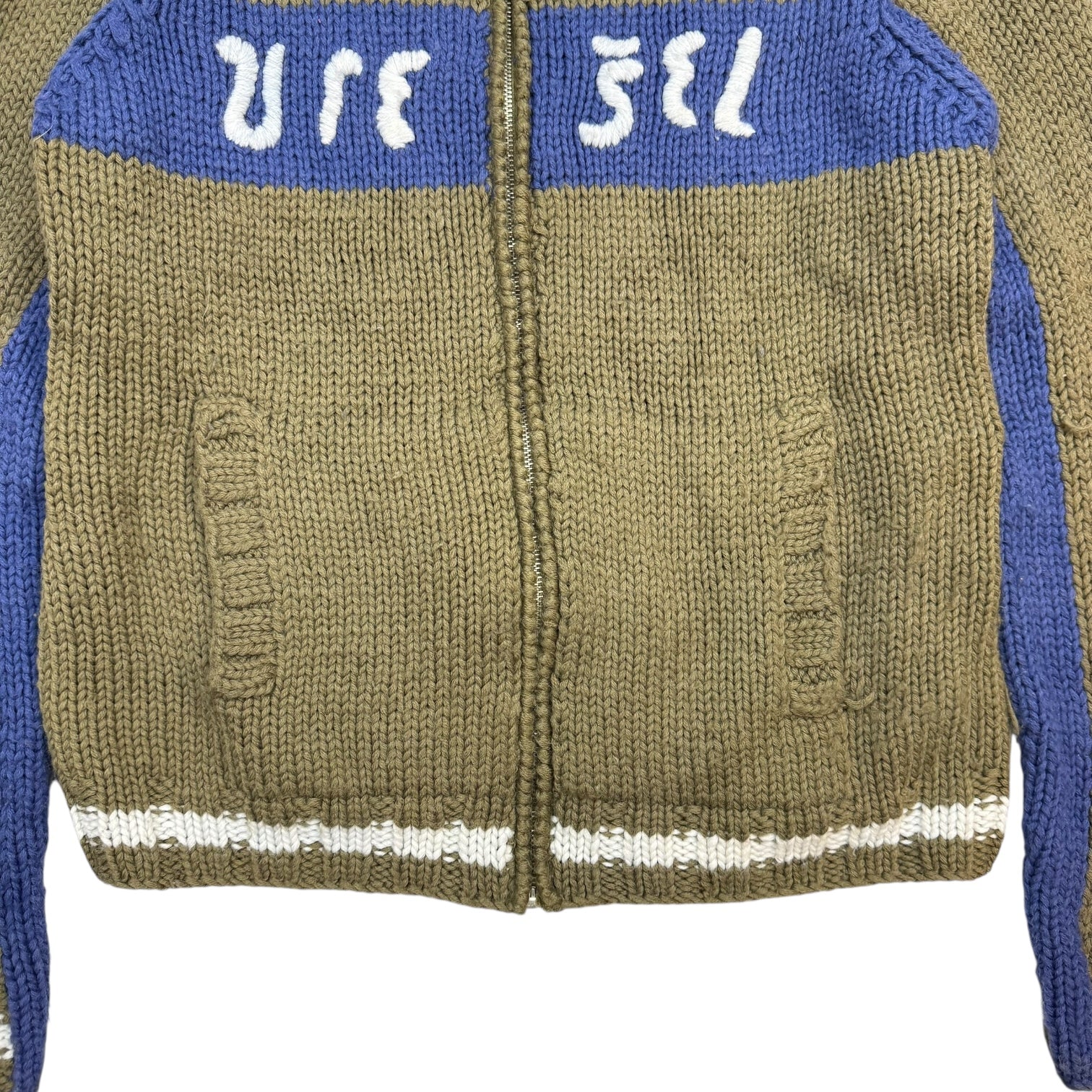 Vintage Diesel Zip Up Knit Sweater Green