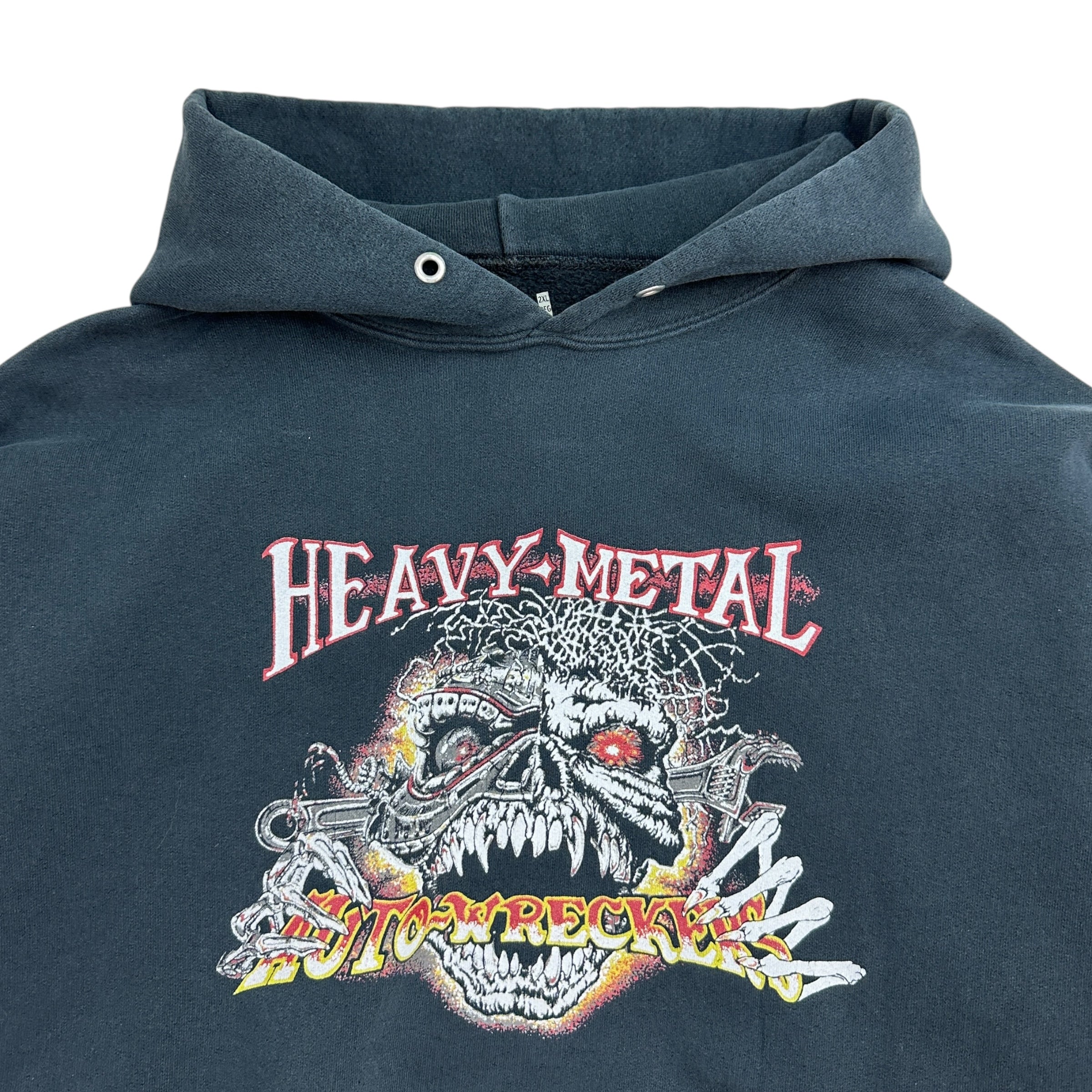 Vintage Heavy Metal Wreckers Hoodie Washed Black