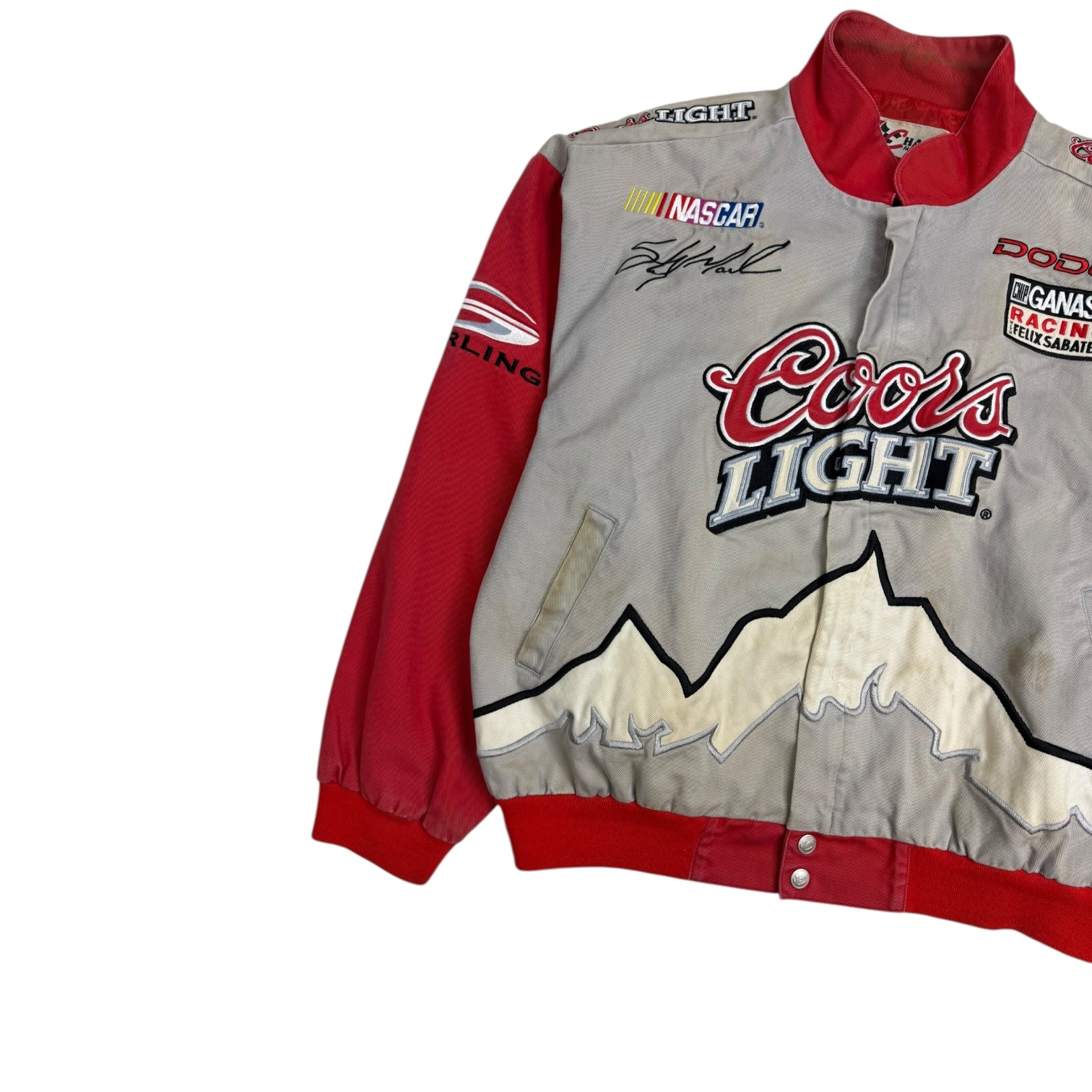 Vintage NASCAR Coors Light Racing Jacket Red/Grey