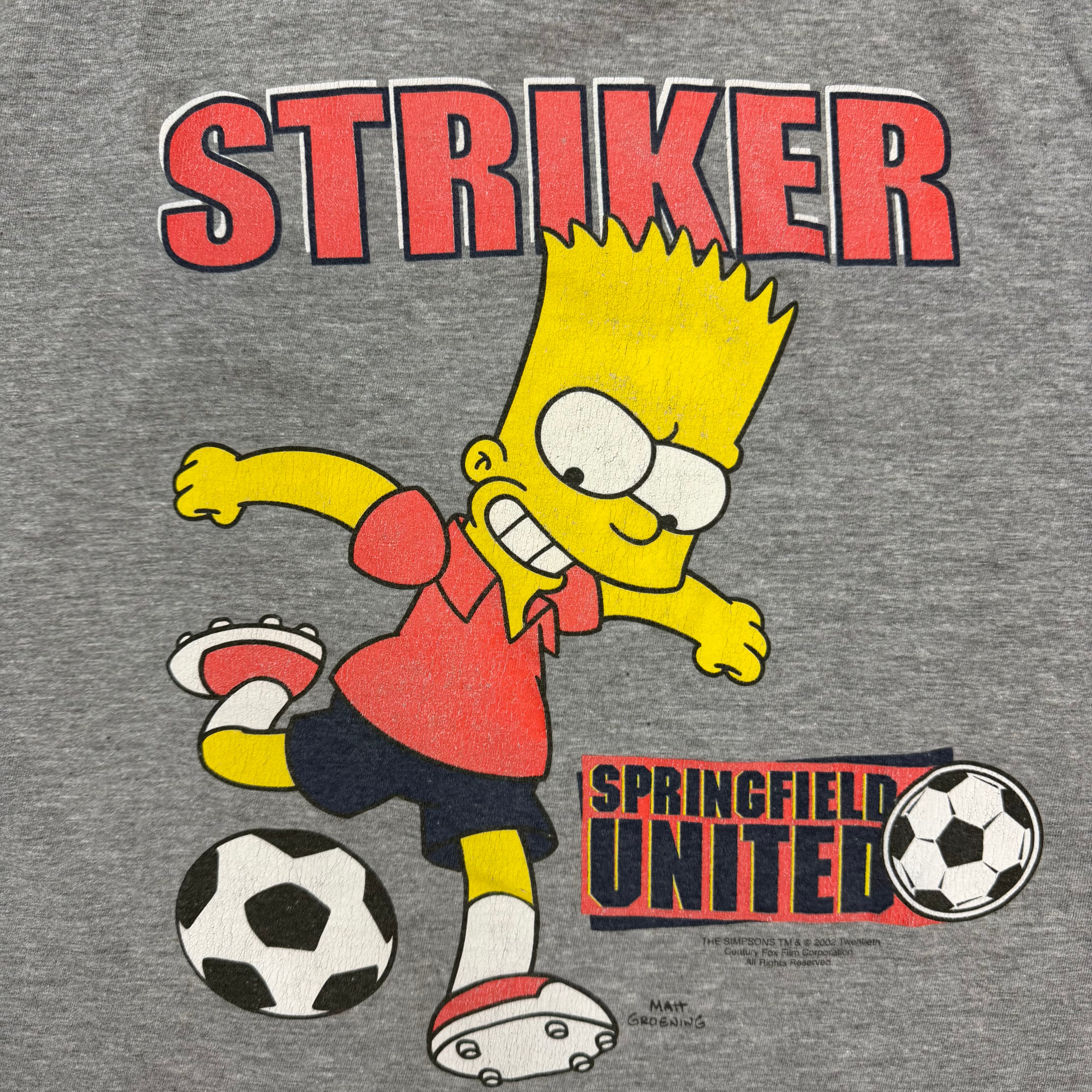 2002 Bart Simpson Springfield United Striker Tee Grey