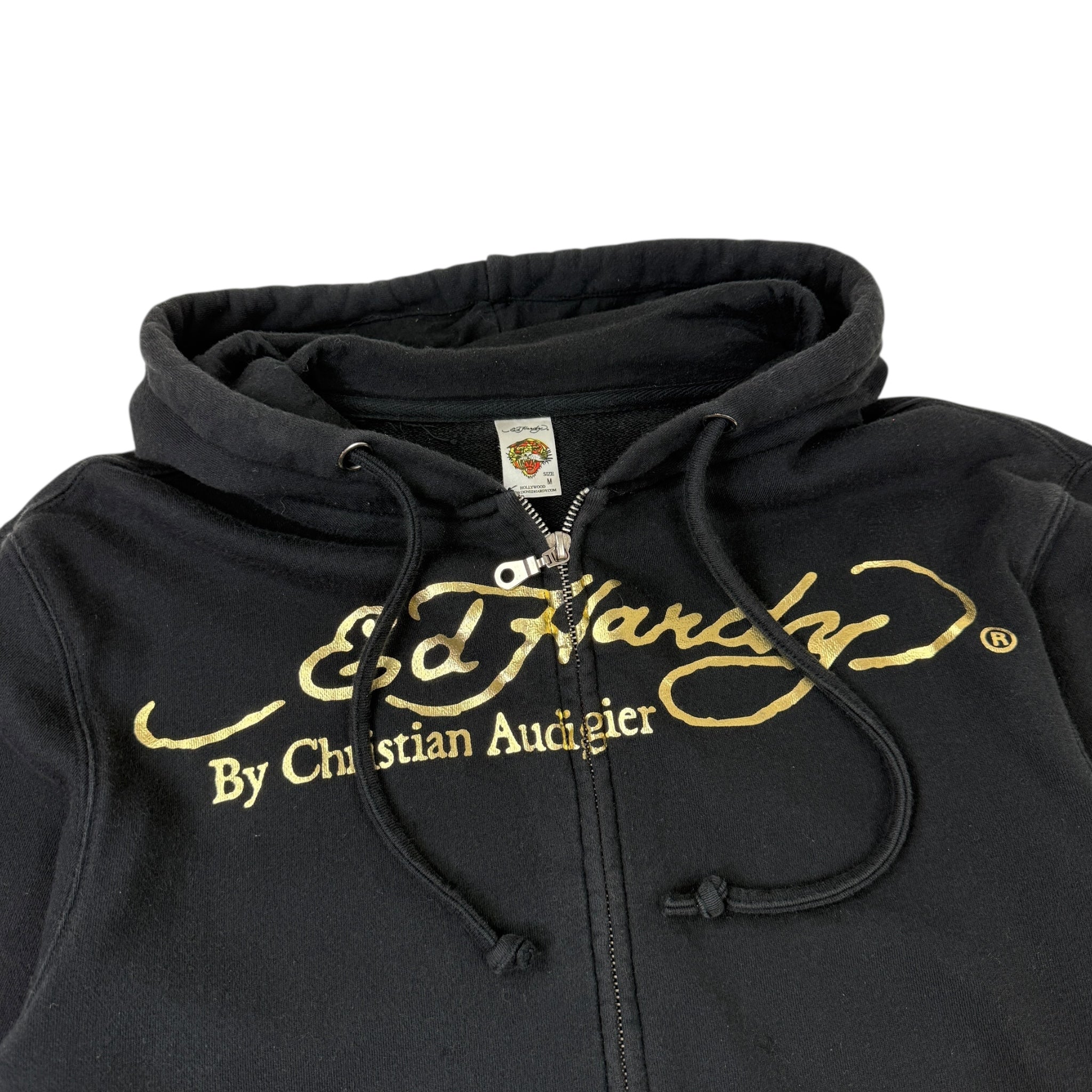 Vintage Y2K Ed Hardy Exploding Skull Zip-Up Hoodie Black