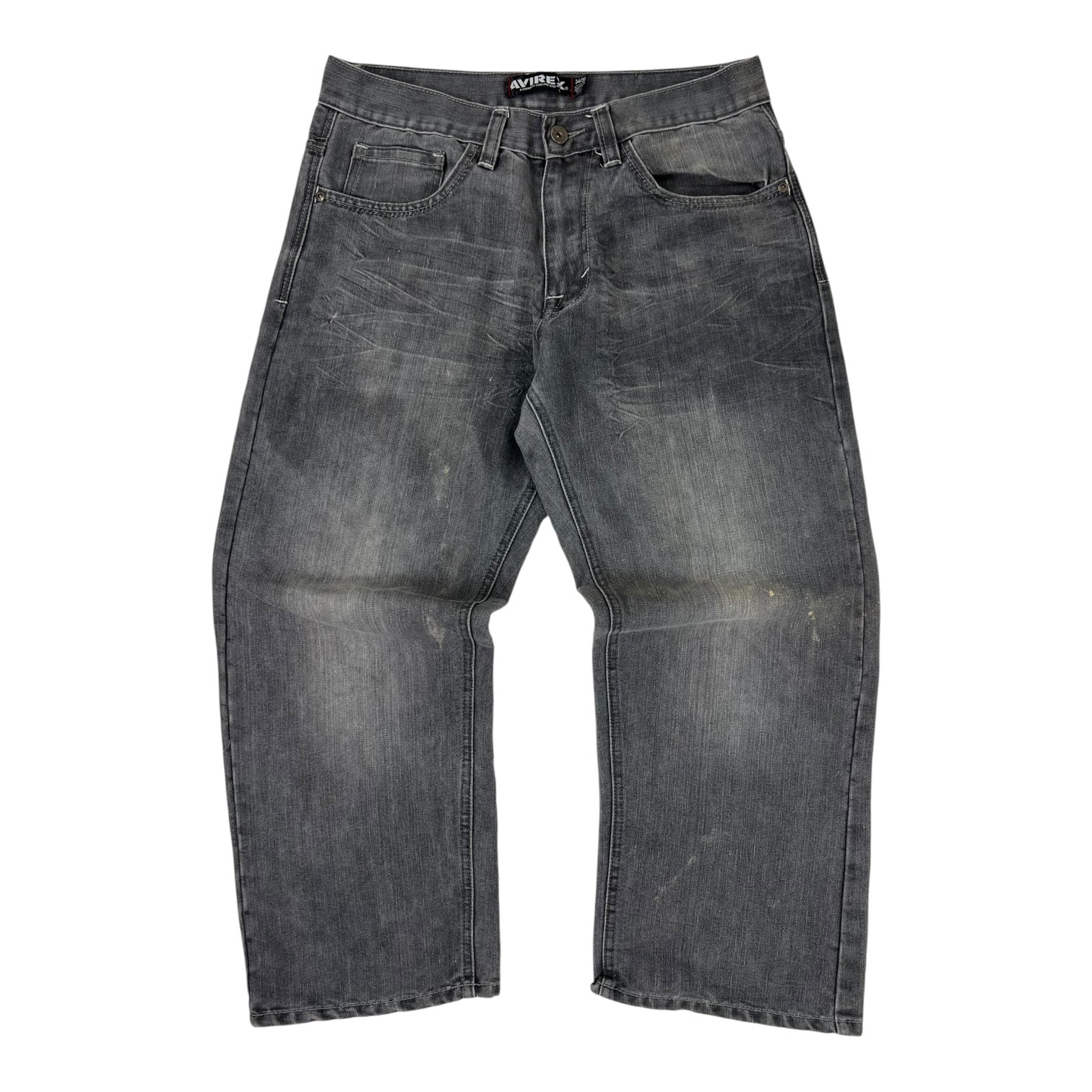 Vintage Y2K Avirex Argyle Baggy Denim Pant Grey