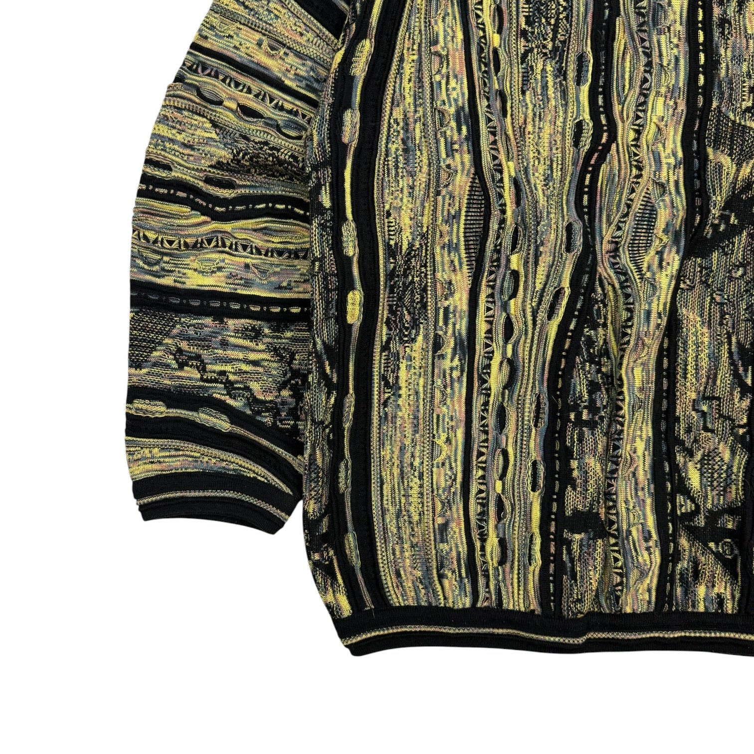 Vintage Tundra Cable Knit V Neck Sweater Green
