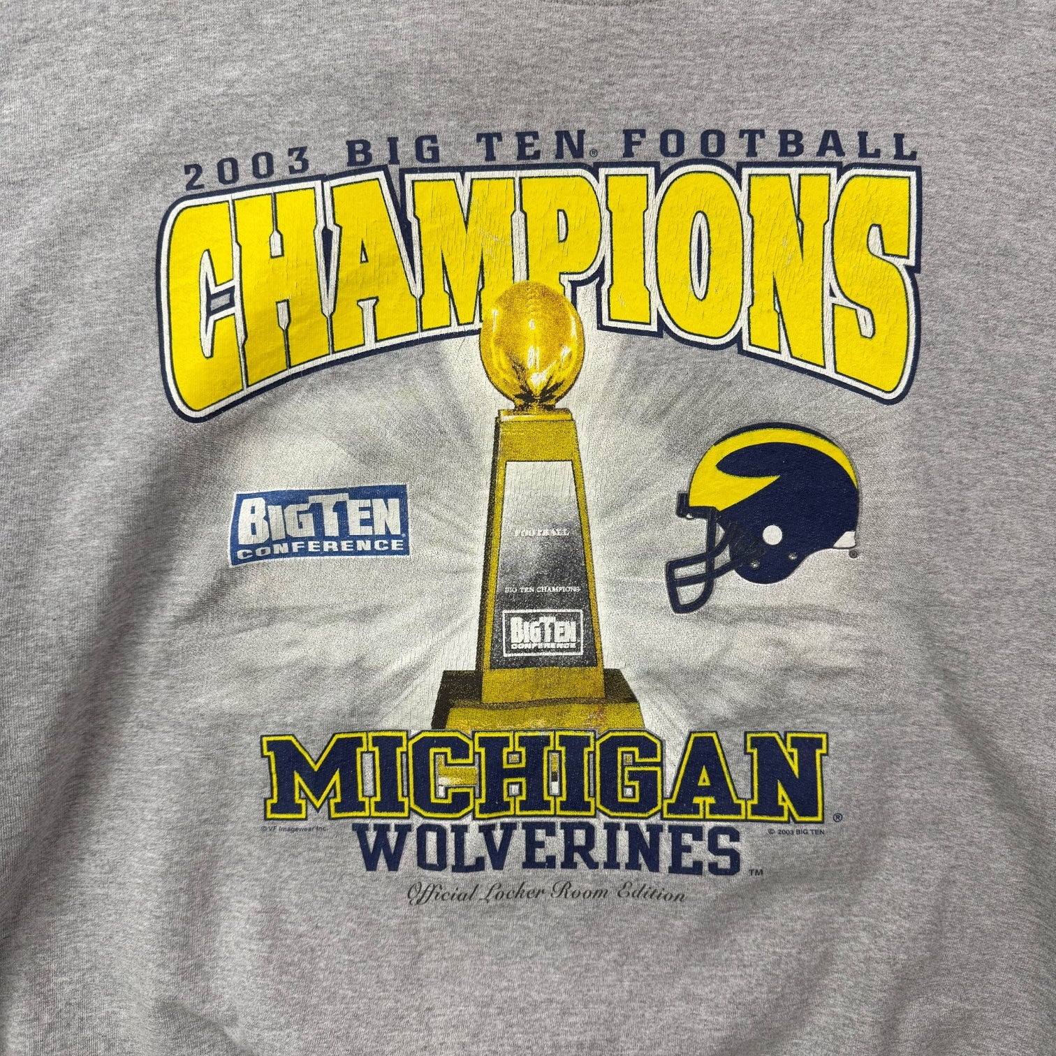 2003 Michigan Wolverines Big Ten Championship Crewneck Grey