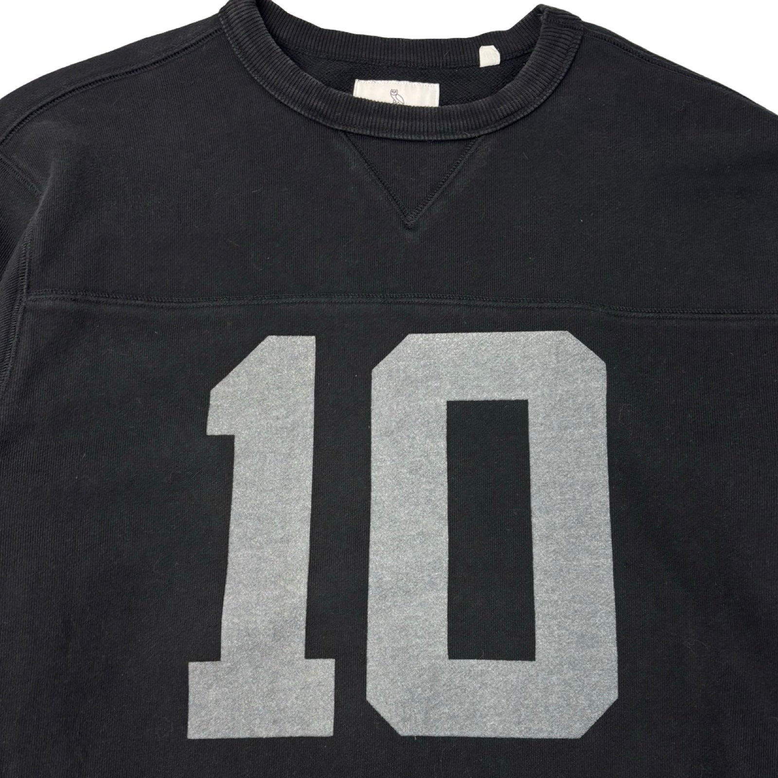 OVO Enzyme Washed Panelled Crewneck Black